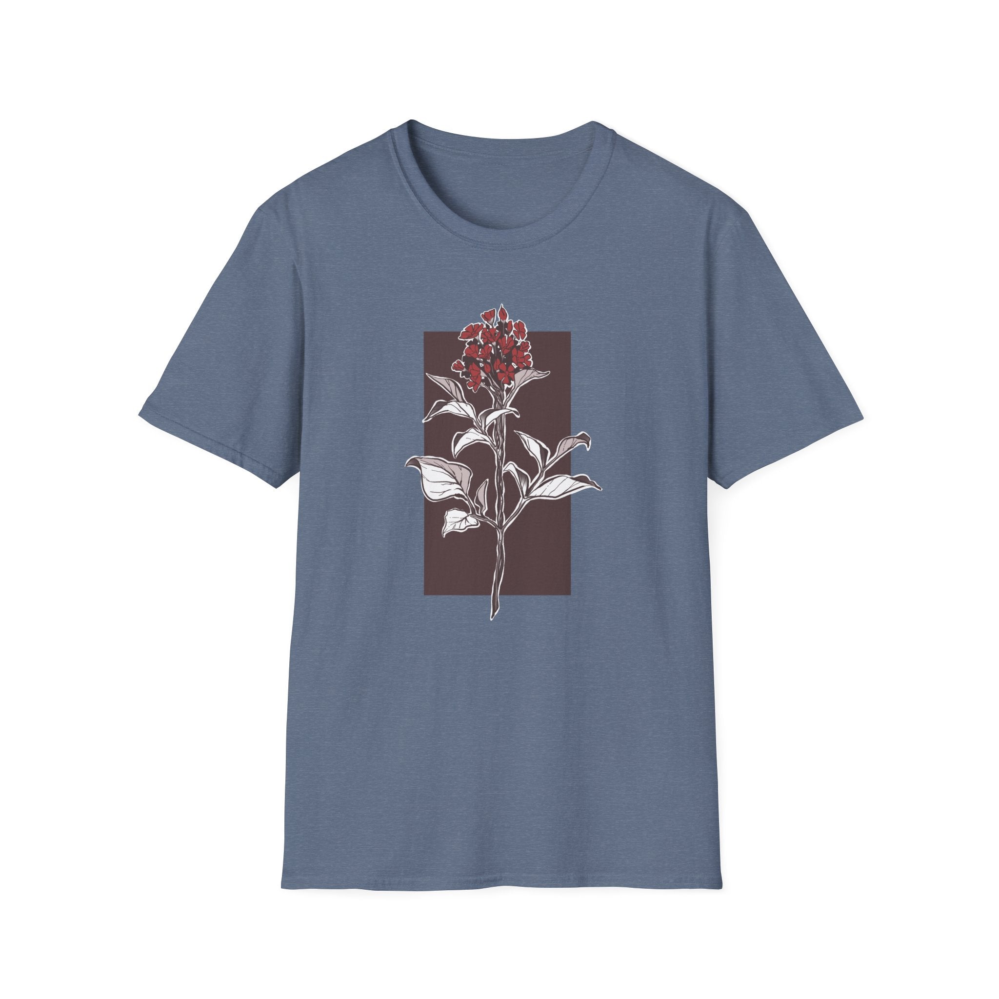 Botanical Floral T‑Shirt — Vintage Red Canna Lily Graphic