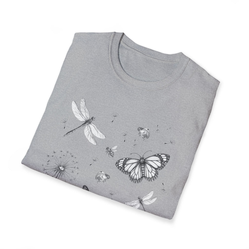 Butterfly & Dandelion Tee — Delicate Botanical Nature T-Shirt