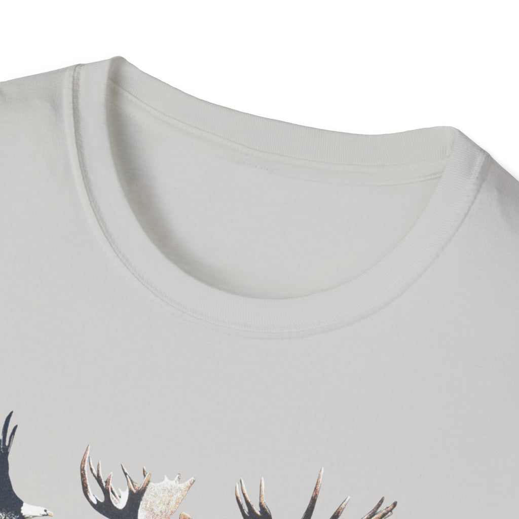Wildlife Watercolor T-Shirt — Moose, Bear & Eagle Nature Tee