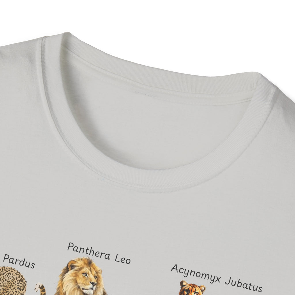 Big Cats Chart T-Shirt — Vintage Illustrated Wild Cat Identification Tee