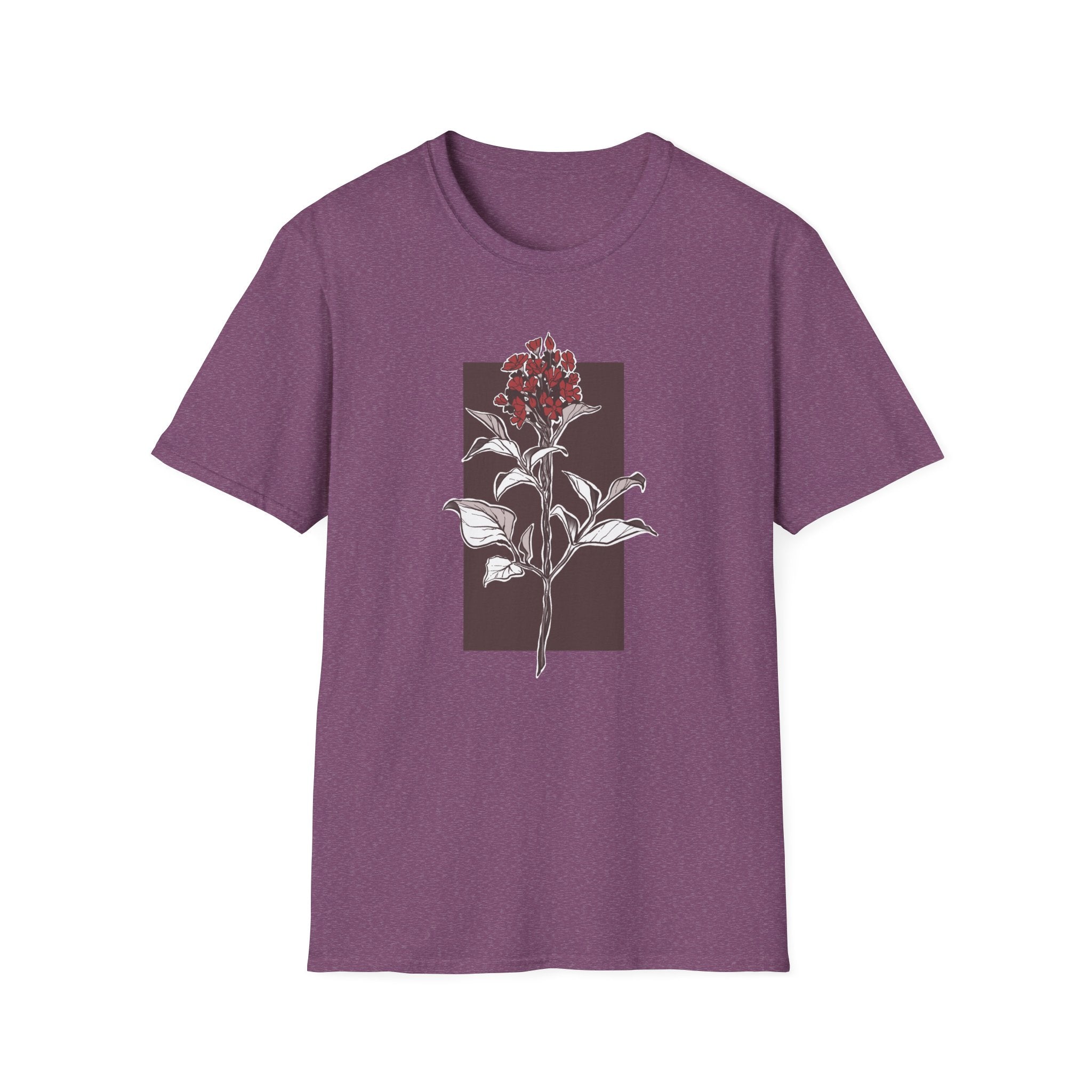 Botanical Floral T‑Shirt — Vintage Red Canna Lily Graphic