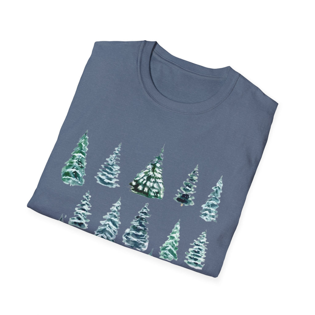 Pine Tree Watercolor T-Shirt — Minimal Holiday Trees Tee