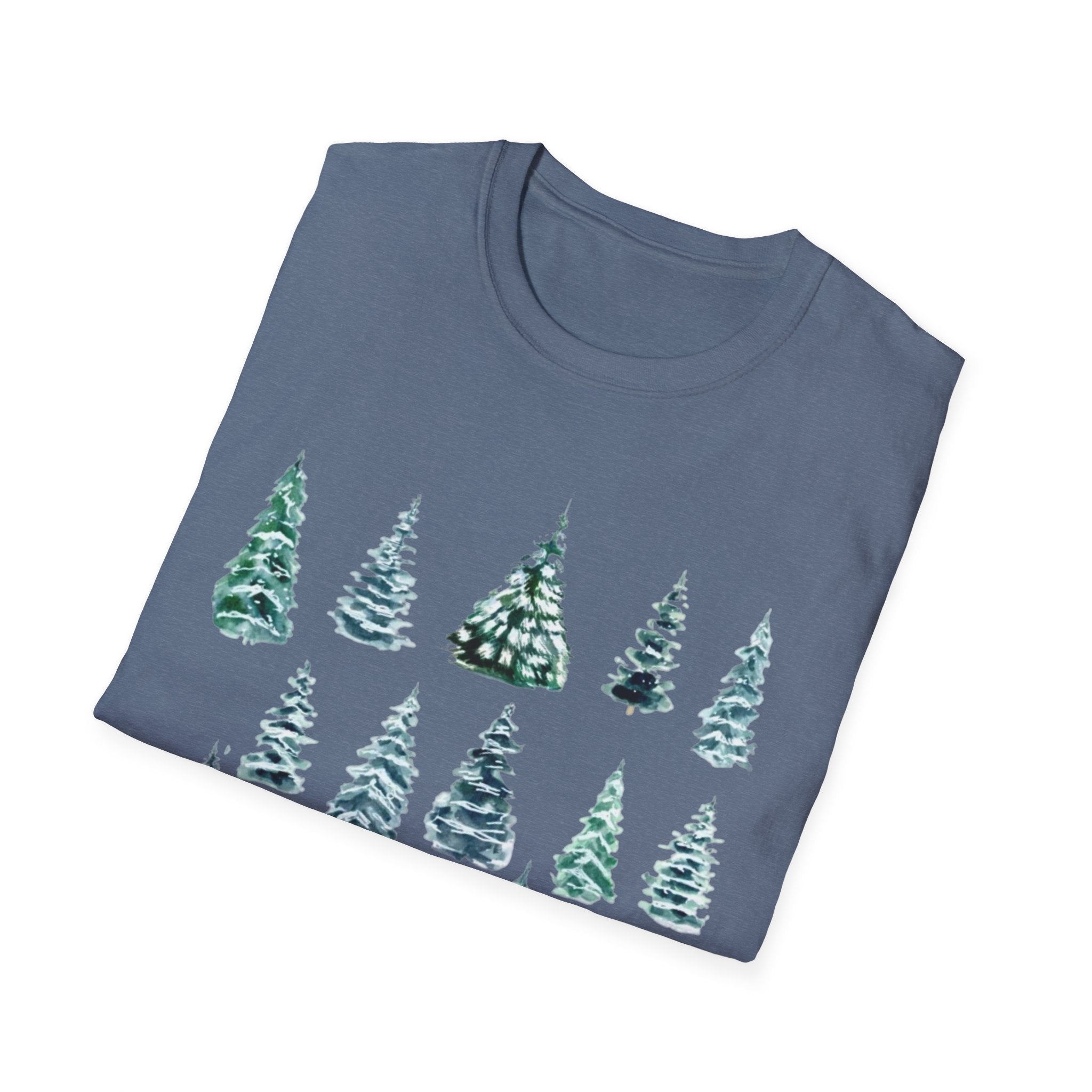 Pine Tree Watercolor T-Shirt — Minimal Holiday Trees Tee