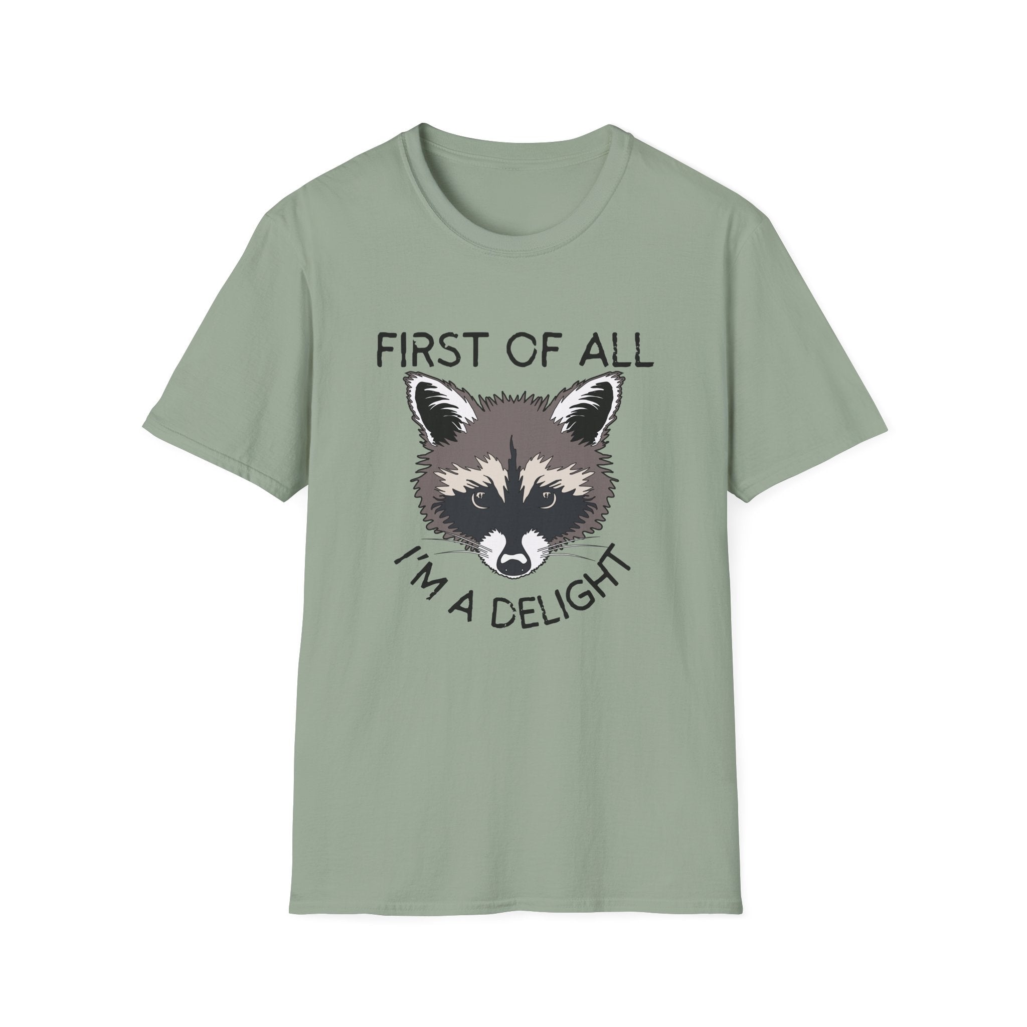 Raccoon 'First of All I'm a Delight' Graphic T-Shirt
