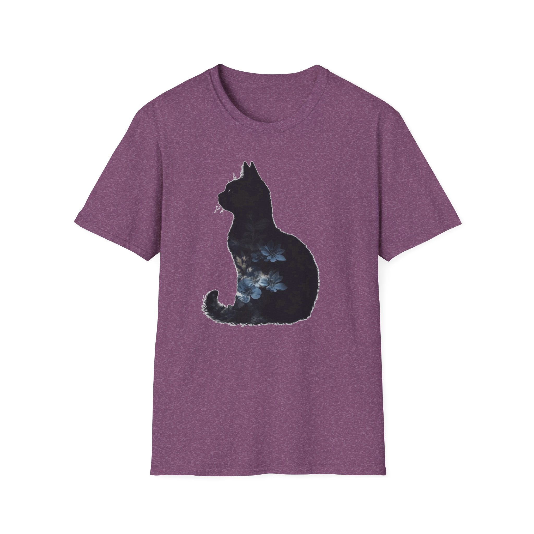 Galaxy Cat T-Shirt — Night Sky Silhouette Tee for Cat Lovers