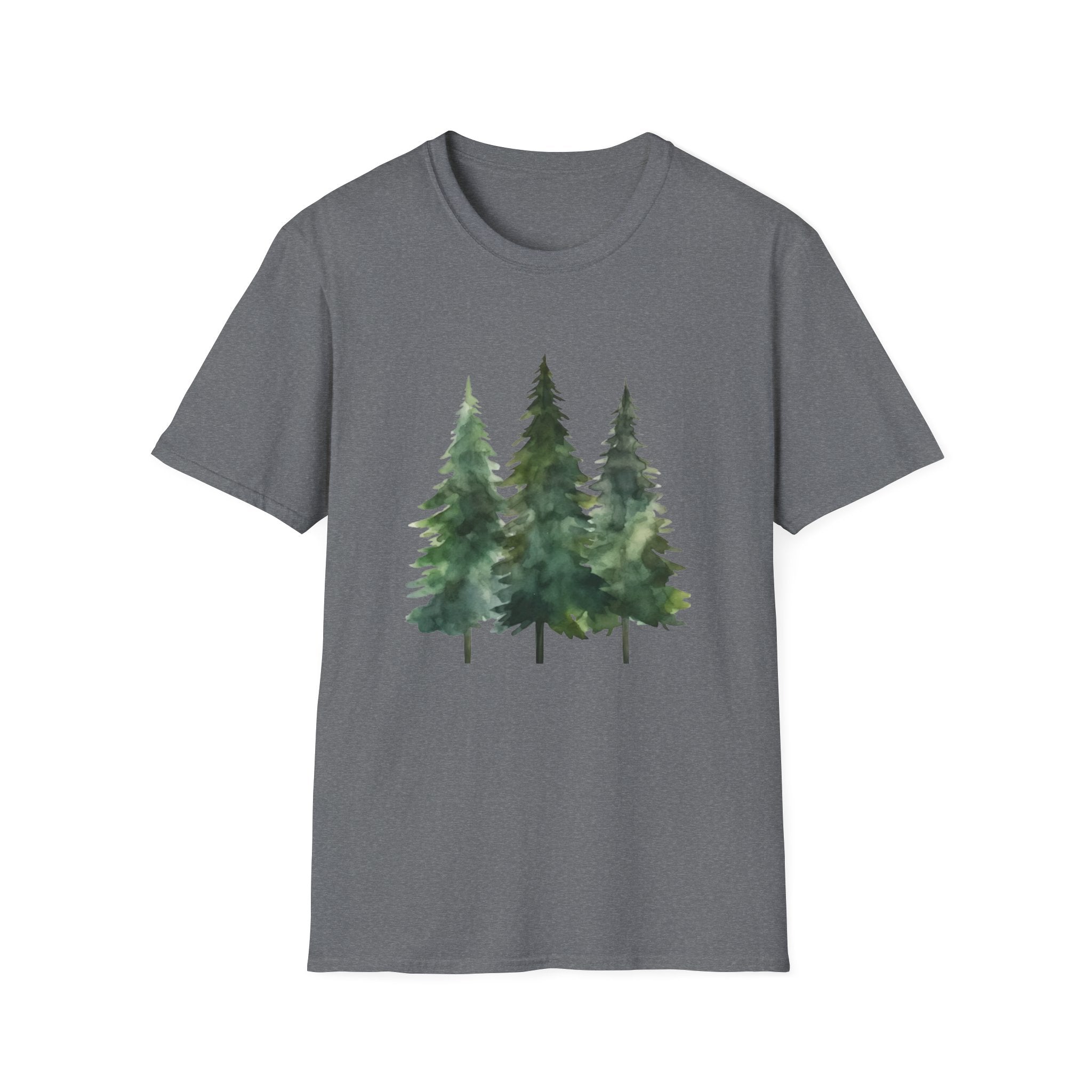 Pine Forest Tee — Watercolor Evergreen Tree T-Shirt