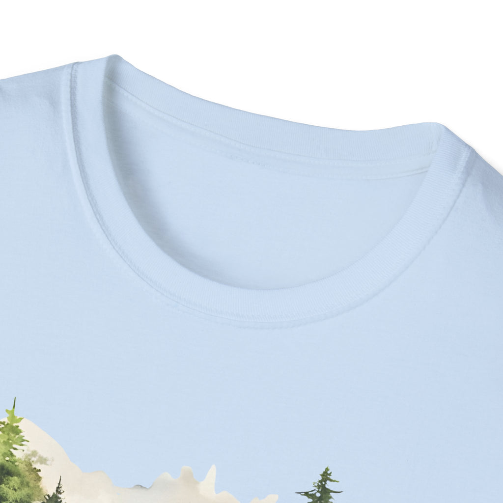 Nature Watercolor Forest T-Shirt — Mountain Pines Scenic Tee