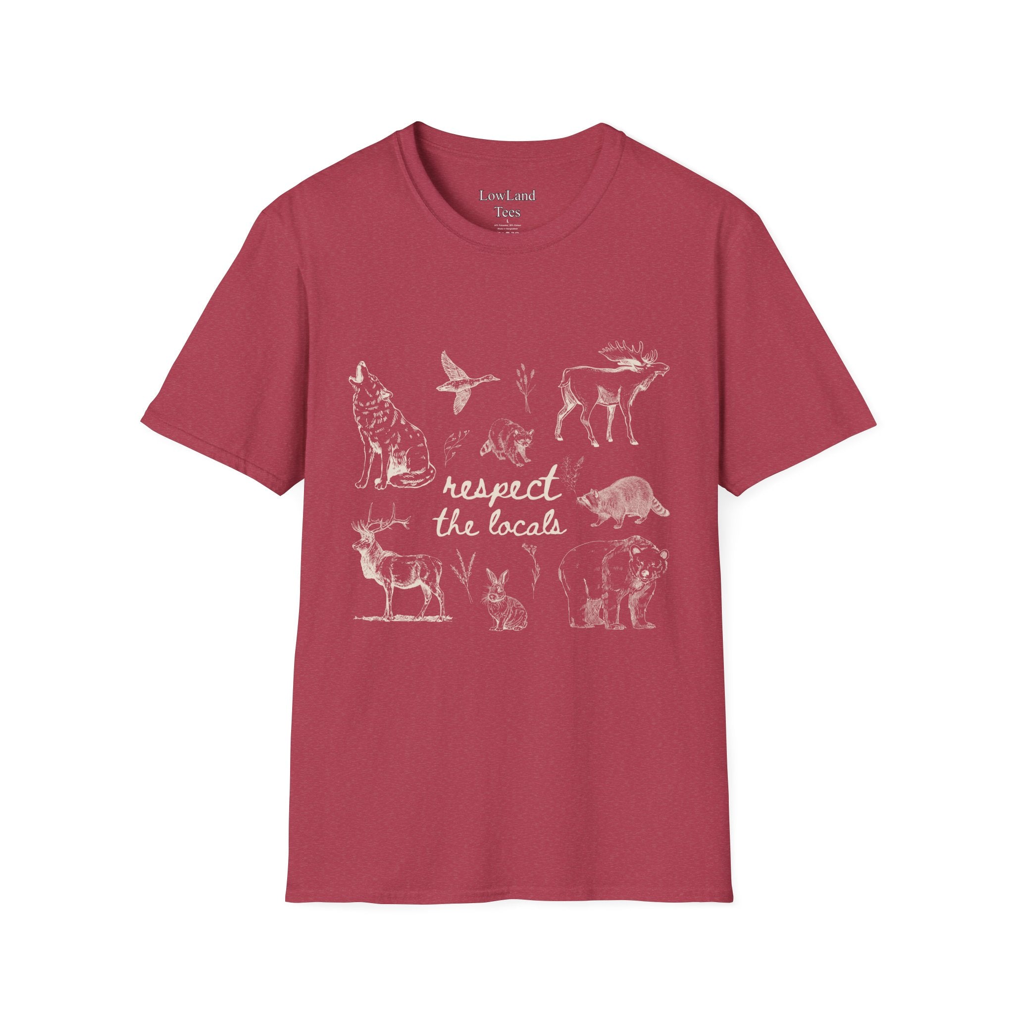 Respect the Locals T-Shirt — Wildlife Sketch Nature Tee