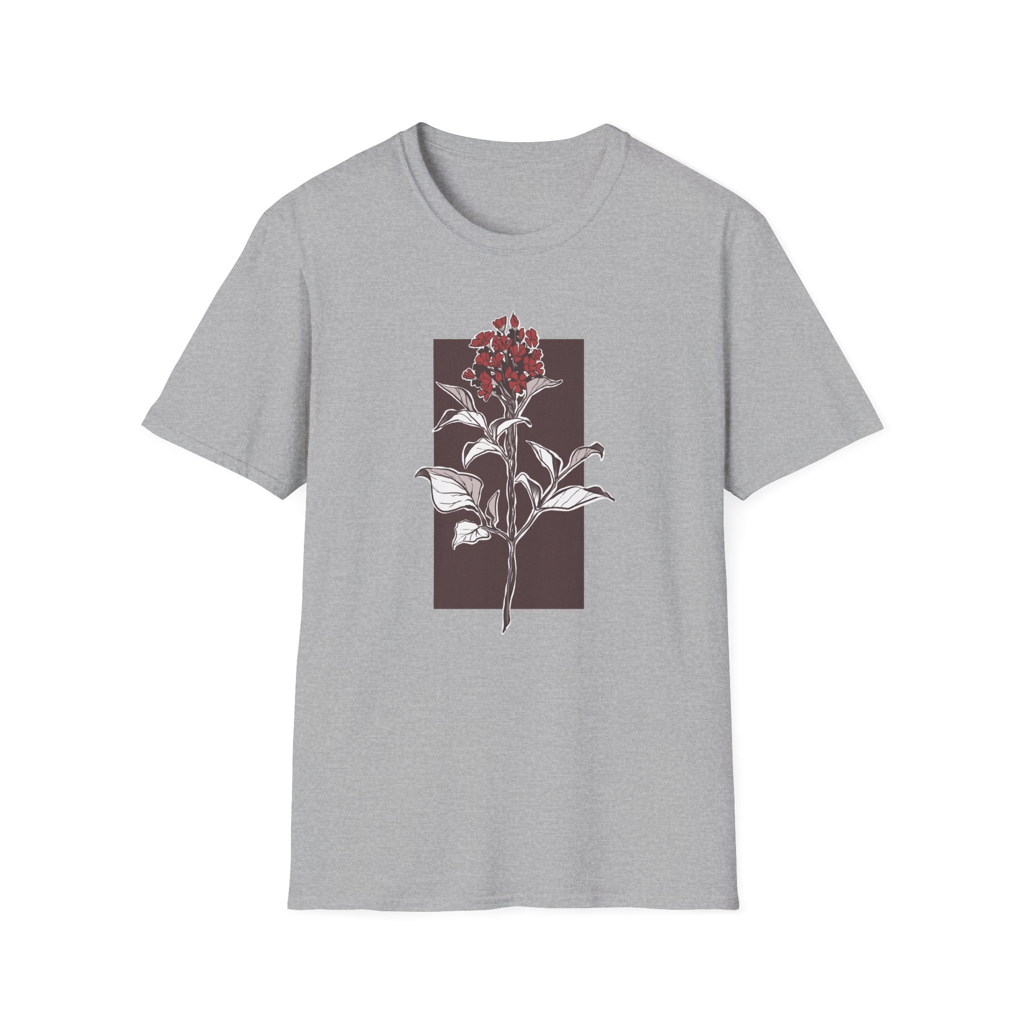 Botanical Floral T‑Shirt — Vintage Red Canna Lily Graphic
