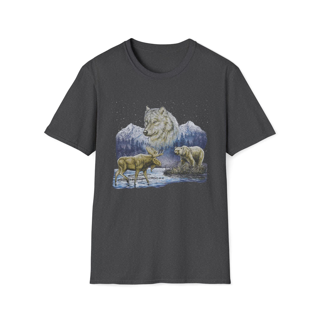 Wolf Trio Mountain T-Shirt — Wildlife Graphic Tee