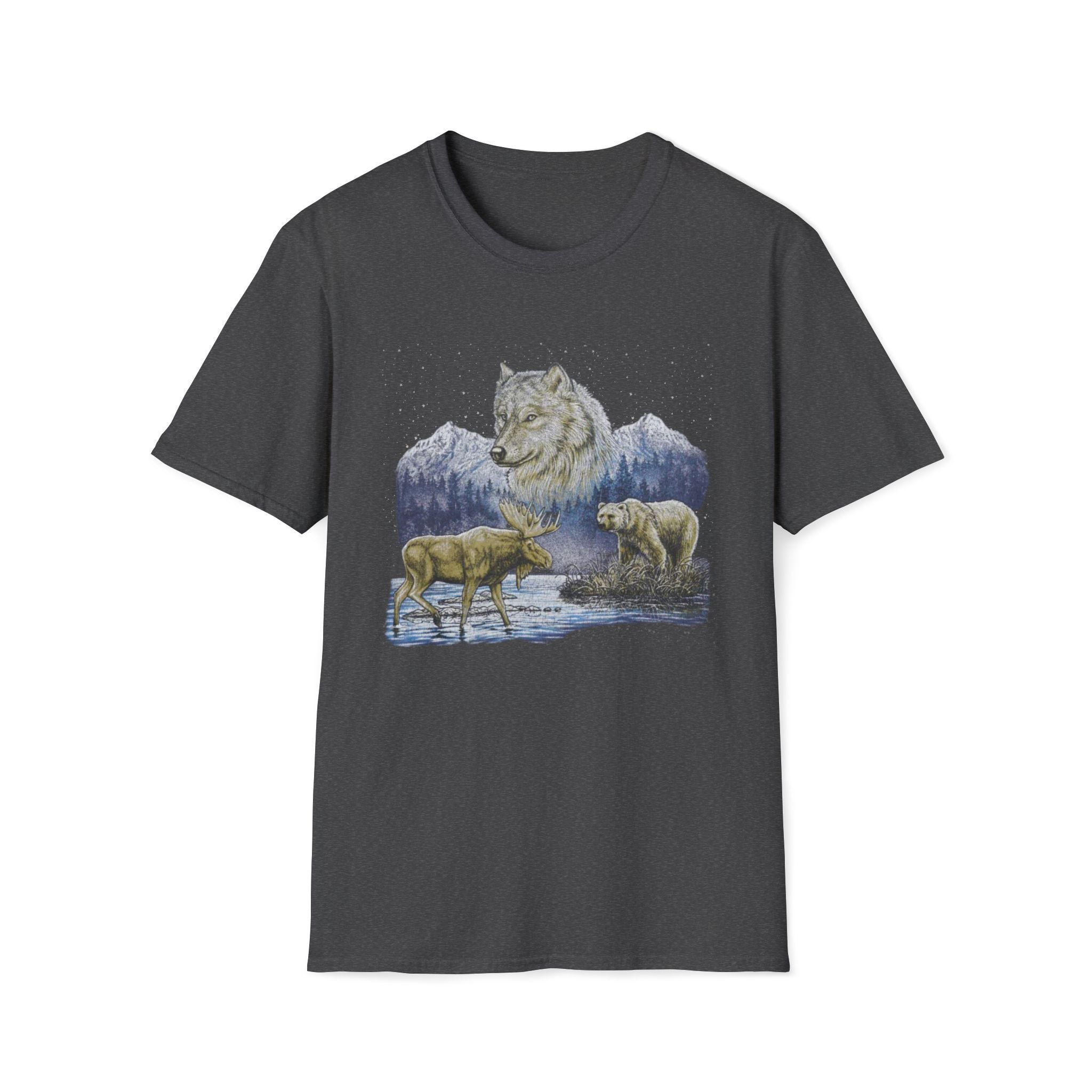 Wolf Trio Mountain T-Shirt — Wildlife Graphic Tee