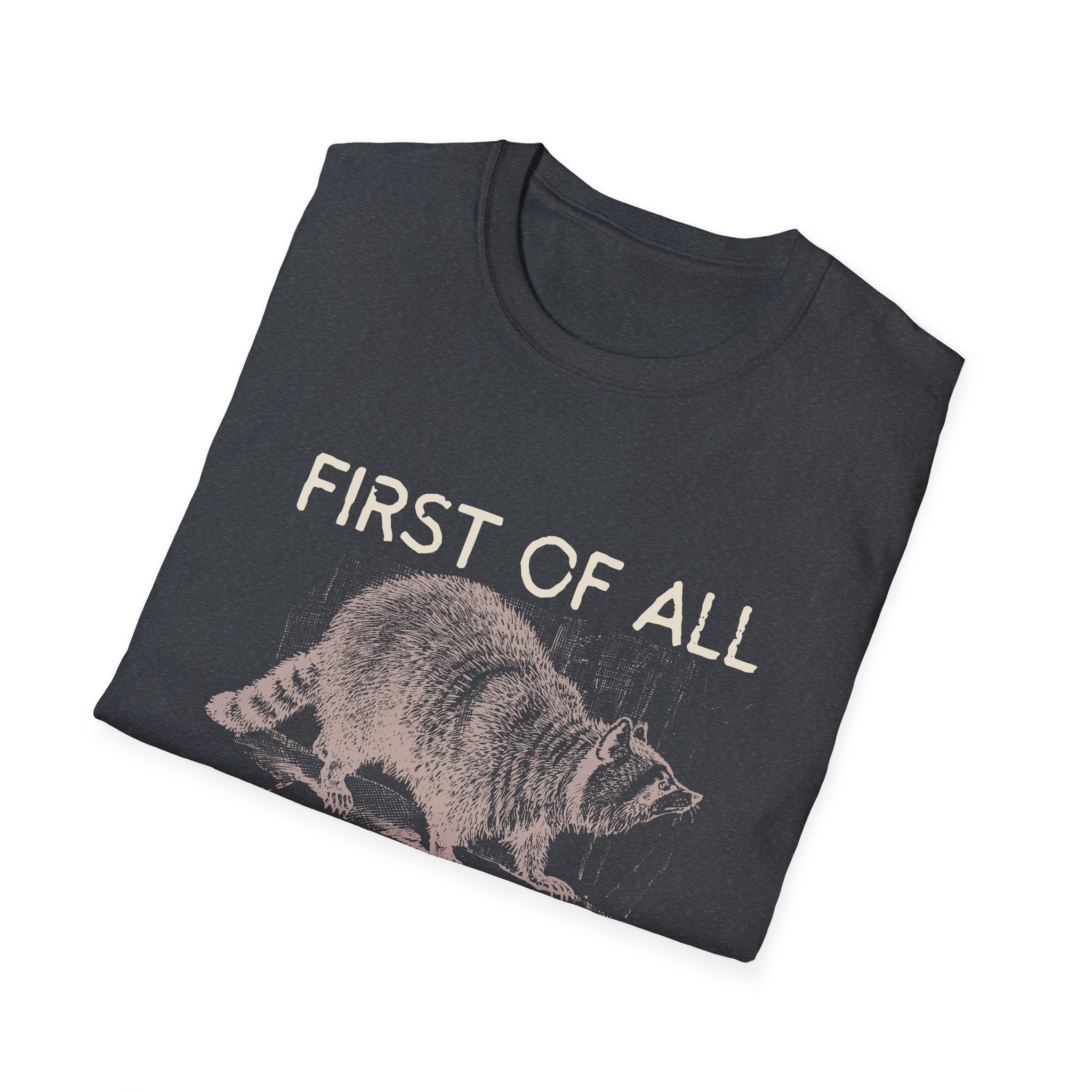 T-Shirt — “First Of All I’m A Delight” Raccoon Vintage Graphic Tee