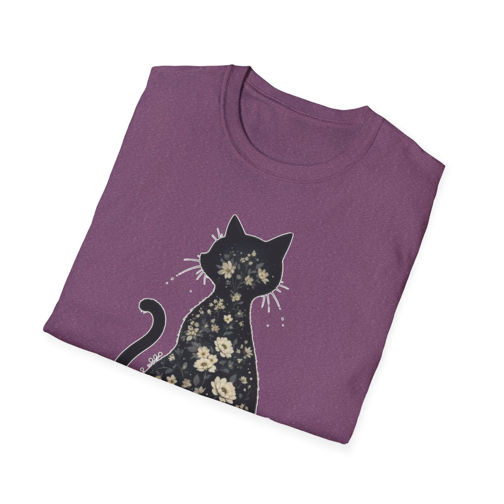 Floral Silhouette Cat T-Shirt