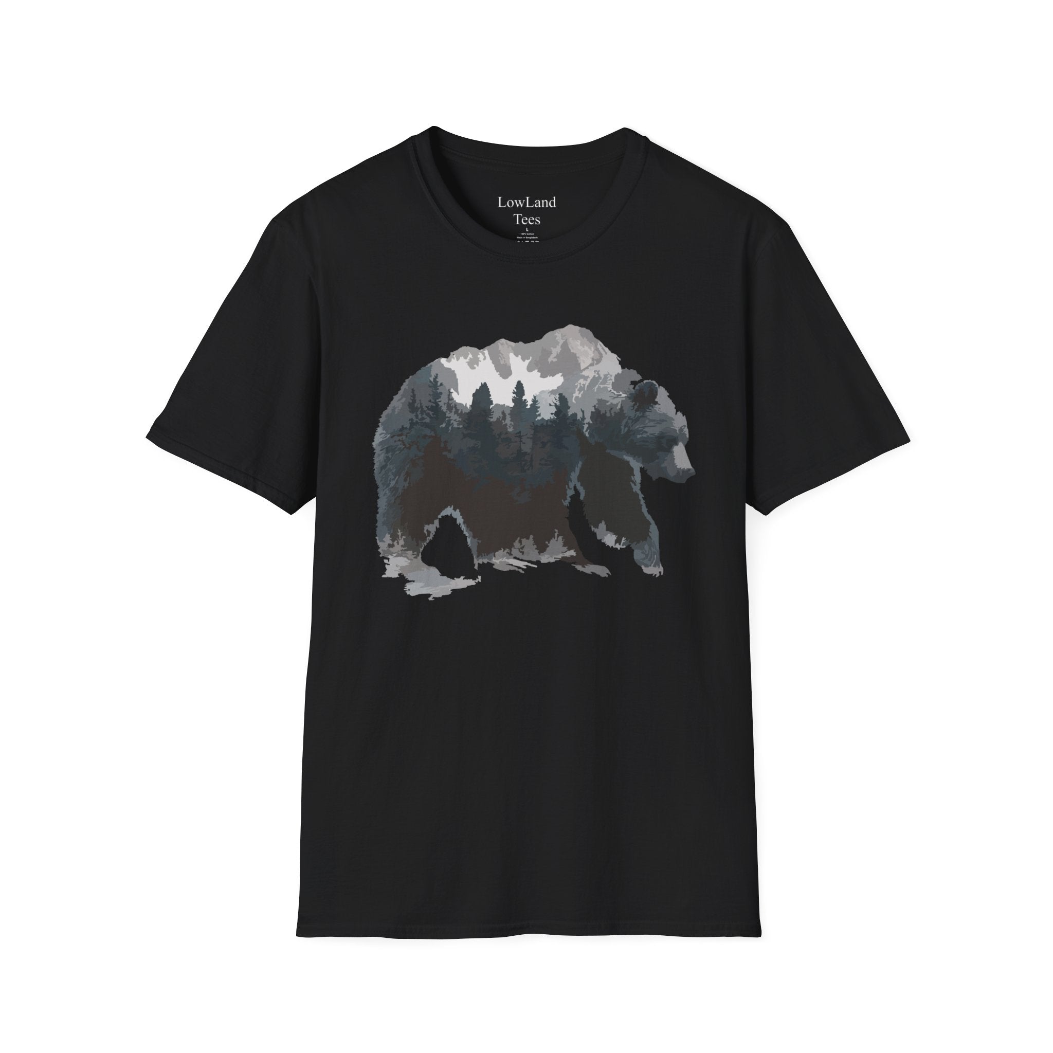 Mountain Spirit Bear T-Shirt — Double Exposure Wilderness Nature Tee