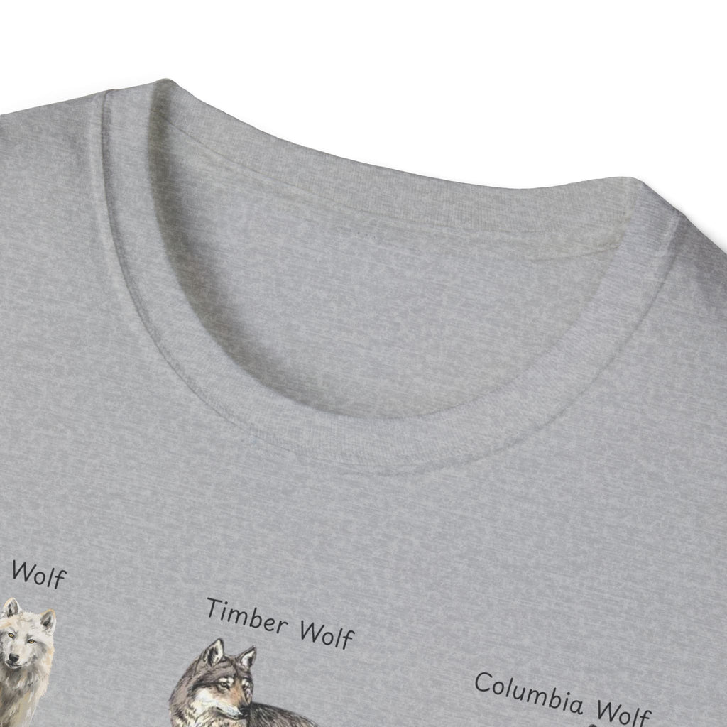 Wolf Species Chart T-Shirt — Illustrated Wolves Guide Tee