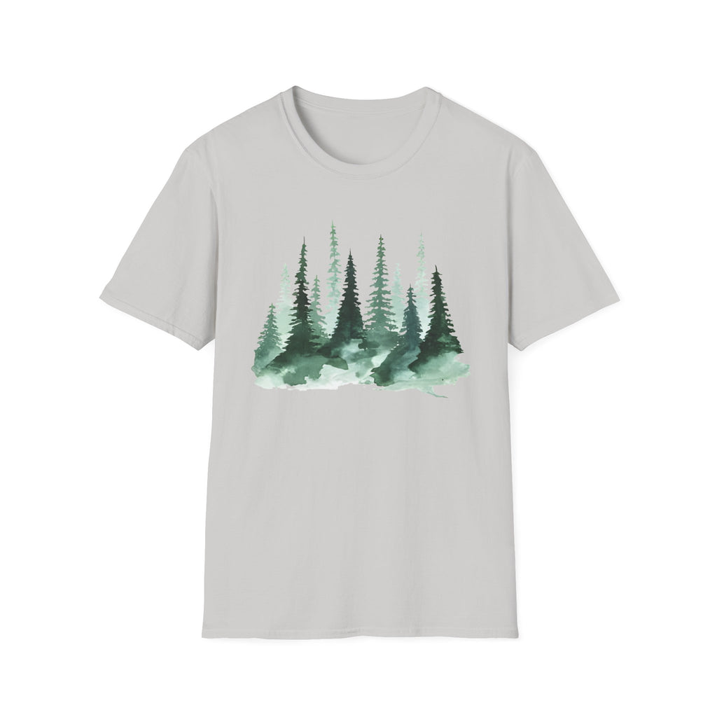 Forest Watercolor T-Shirt — Green Pine Tree Nature Tee