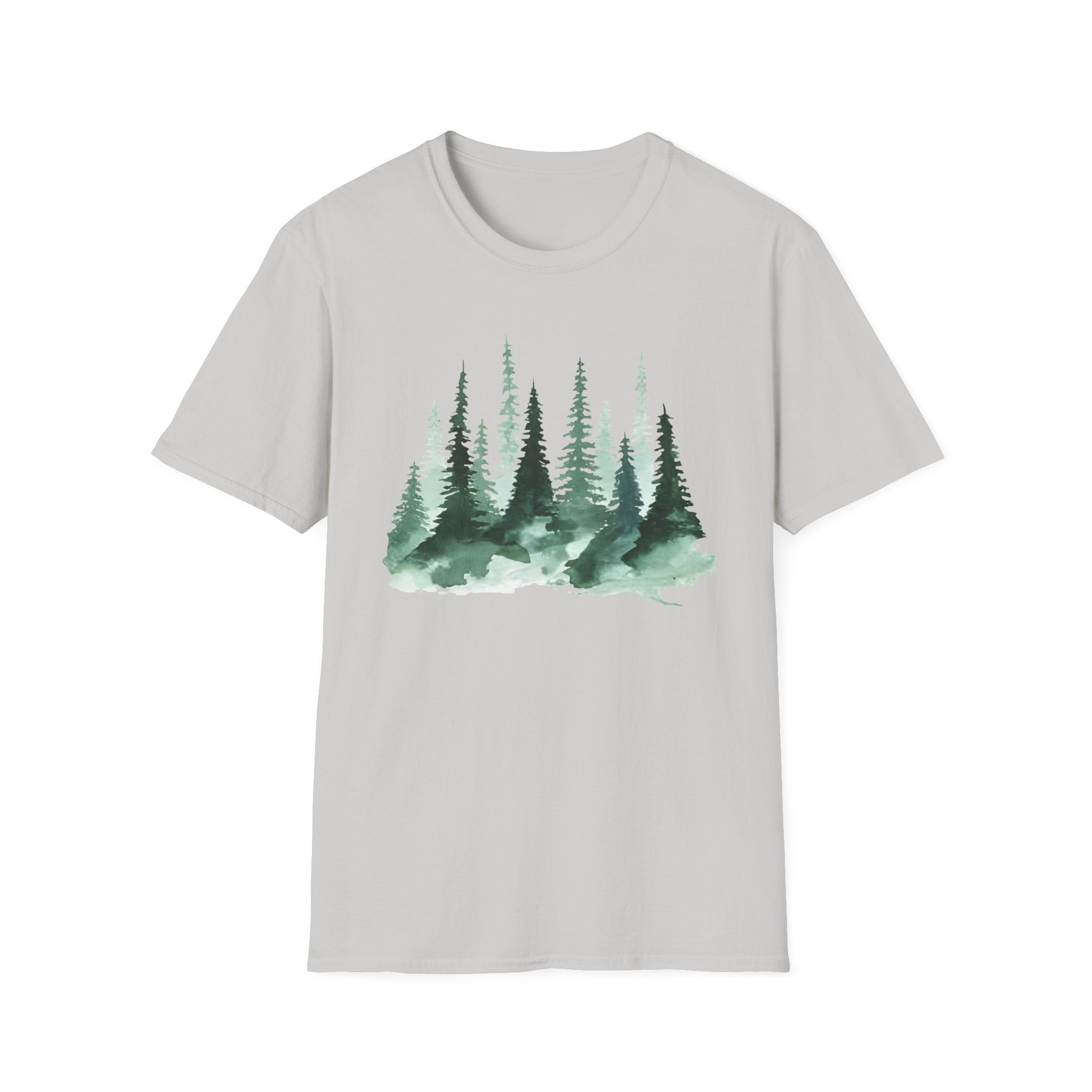 Forest Watercolor T-Shirt — Green Pine Tree Nature Tee