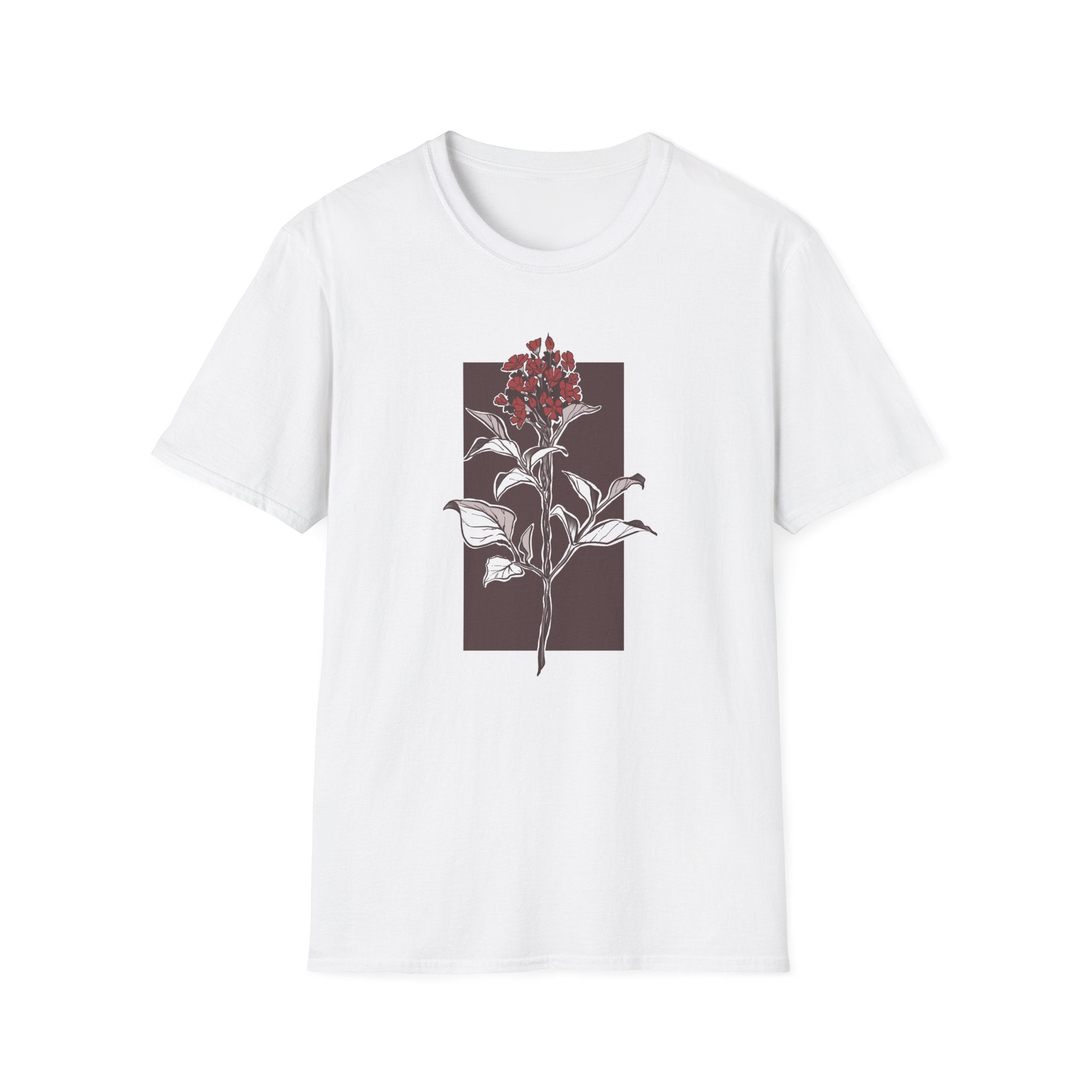 Botanical Floral T‑Shirt — Vintage Red Canna Lily Graphic