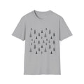Pine Grove Minimalist Tee — Hand-Drawn Forest Trees T-Shirt