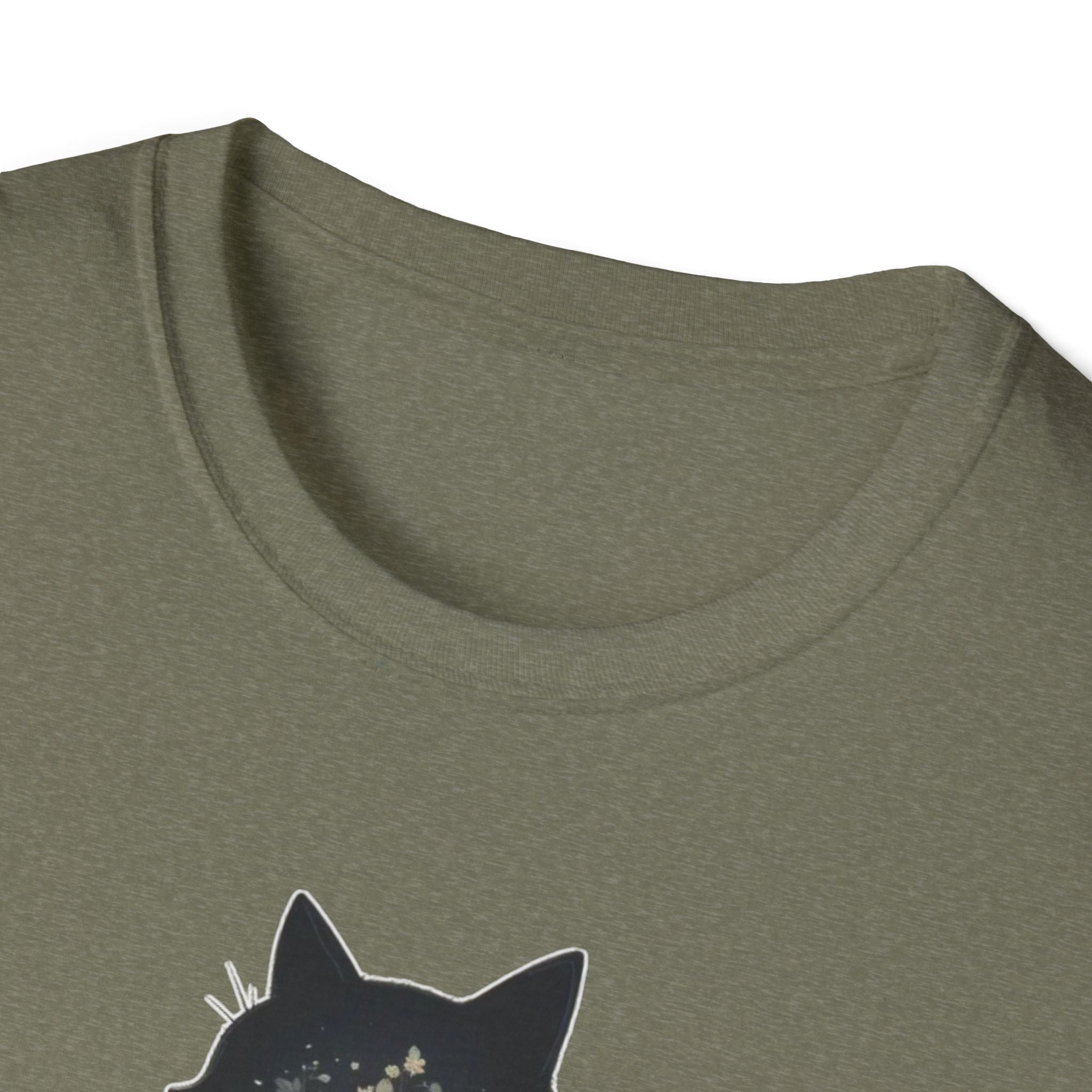 Floral Silhouette Cat T-Shirt