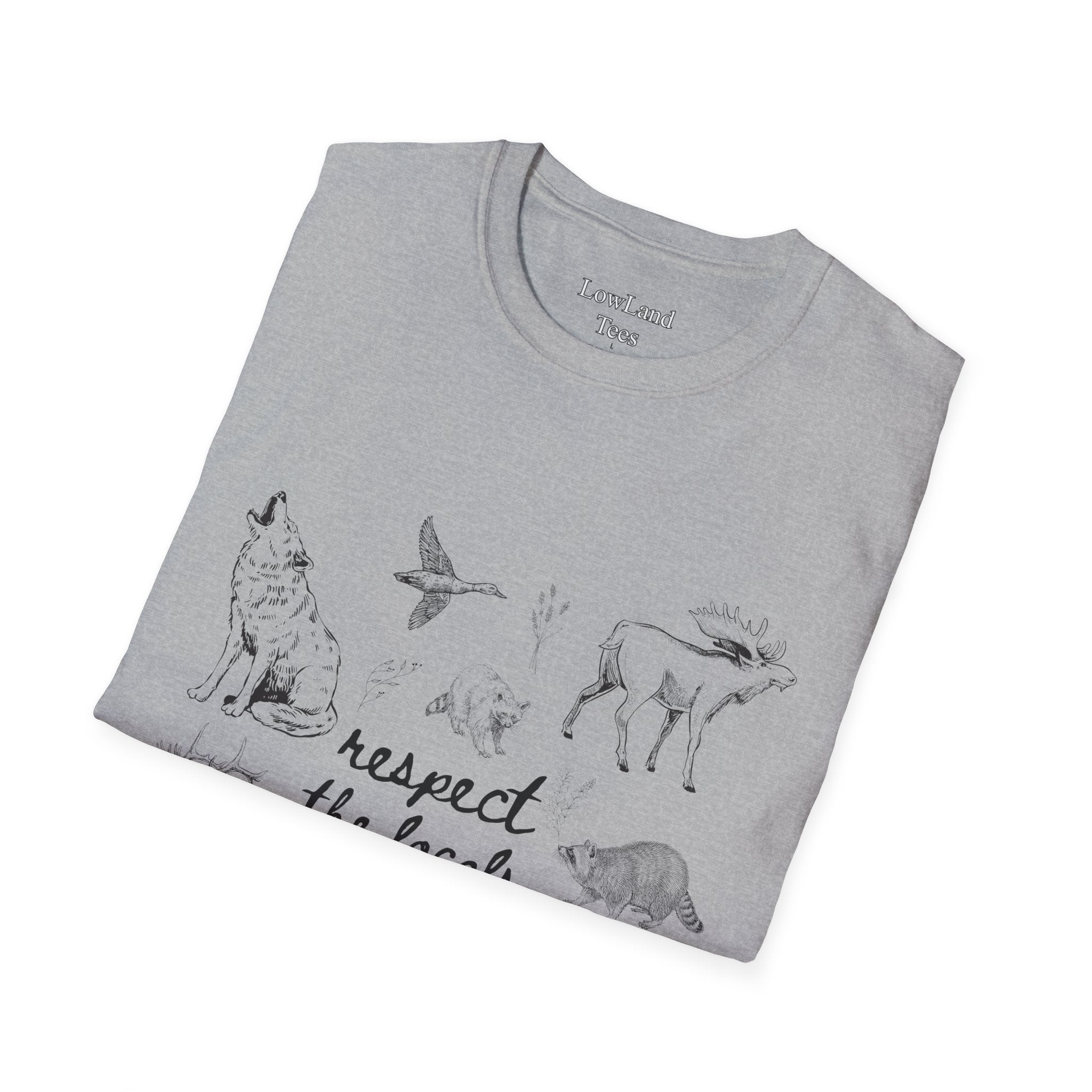Respect the Locals T-Shirt — Wildlife Sketch Nature Tee