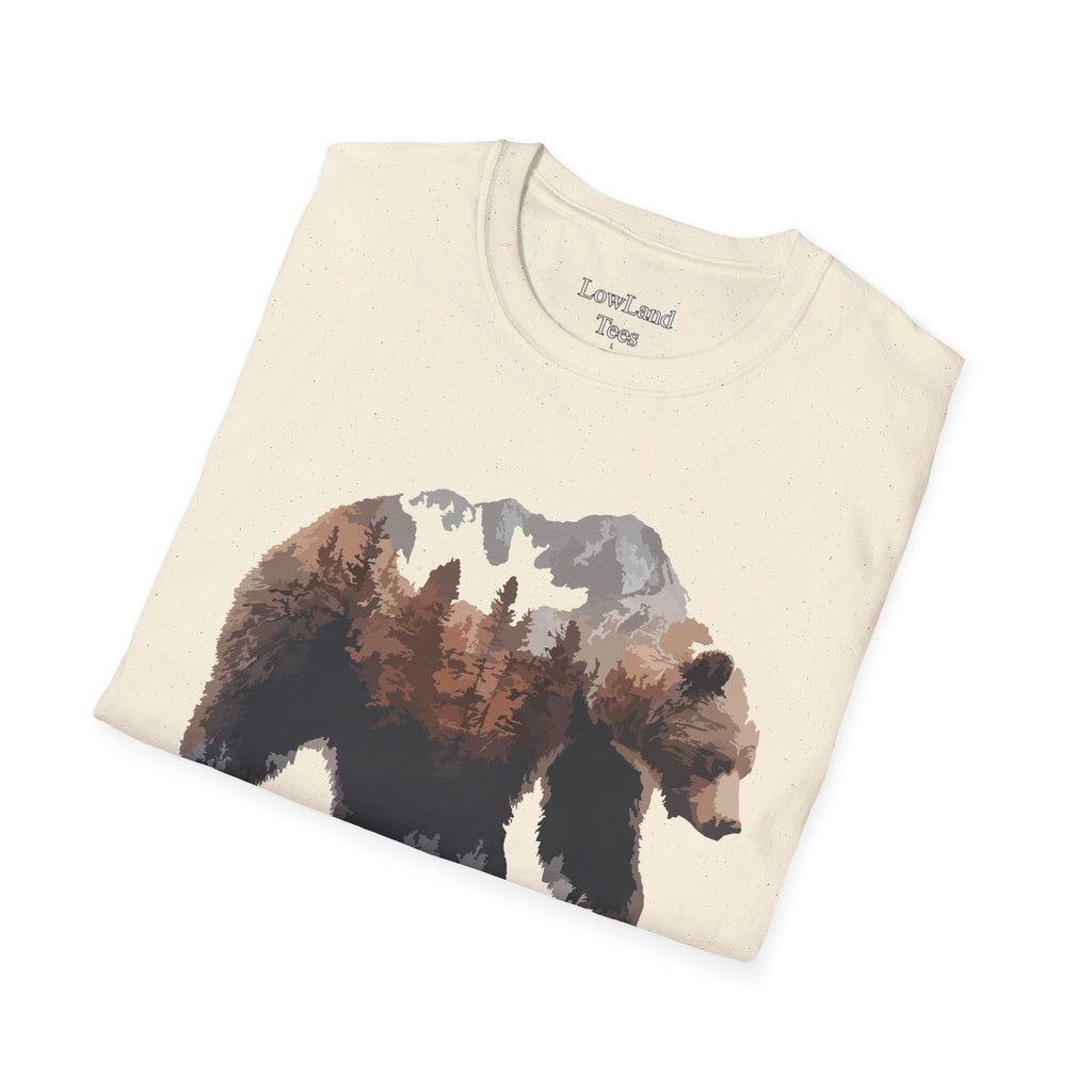 Mountain Spirit Bear T-Shirt — Double Exposure Wilderness Nature Tee