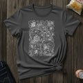 Floral Vine Filigree T-Shirt — Elegant Monochrome Botanical Tee