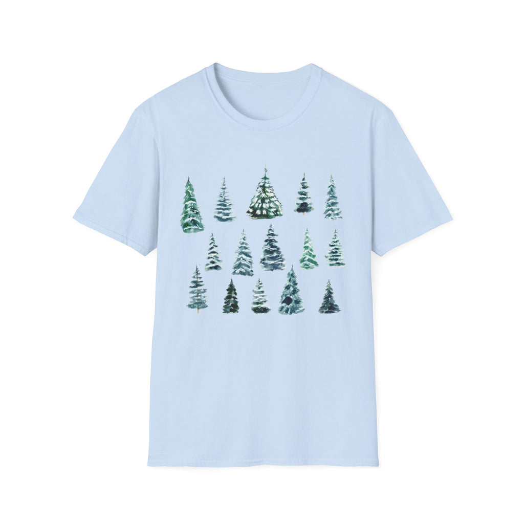 Pine Tree Watercolor T-Shirt — Minimal Holiday Trees Tee