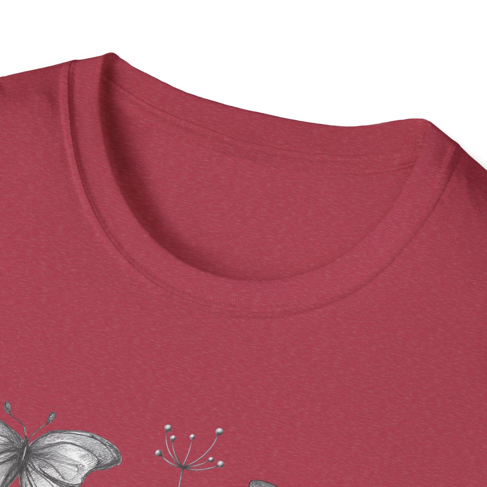 Butterfly Sketch Grid T-Shirt — Vintage Botanical Insect Tee