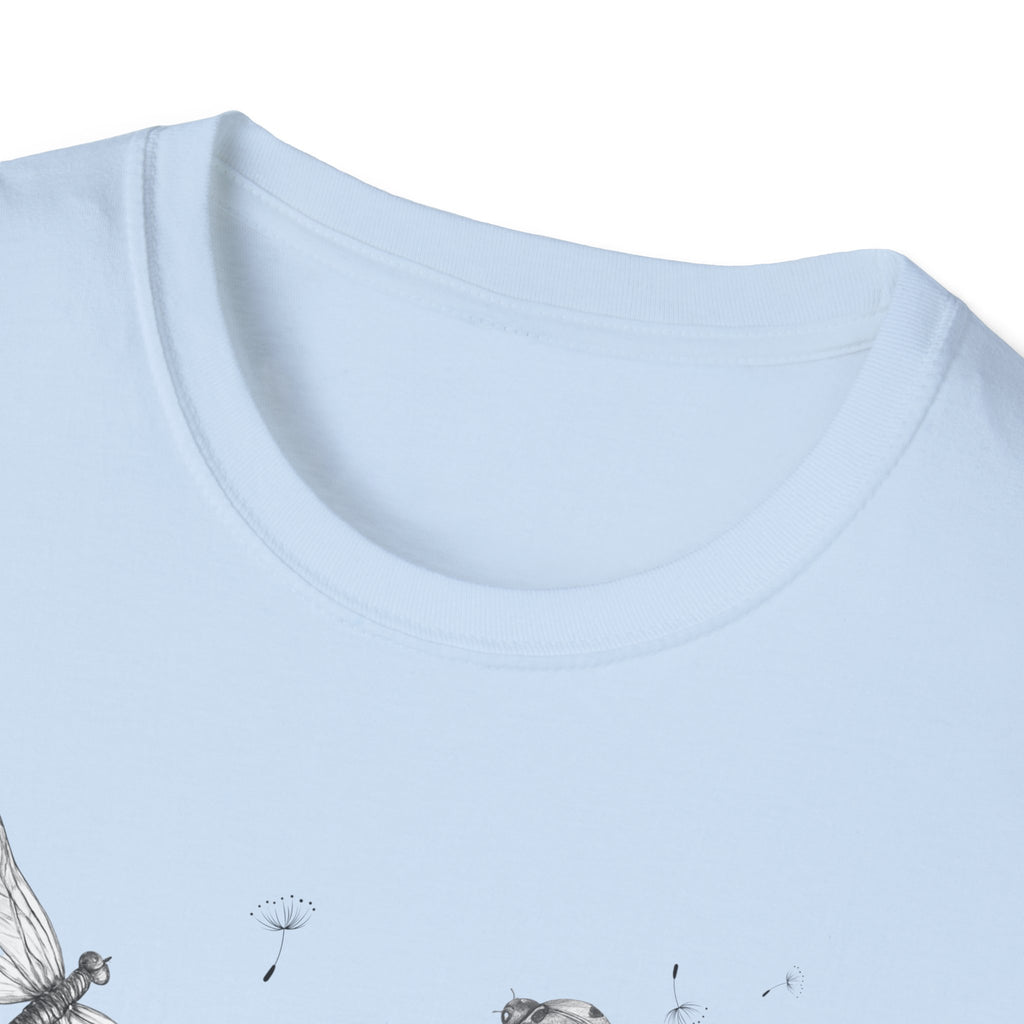 Butterfly & Dandelion Tee — Delicate Botanical Nature T-Shirt