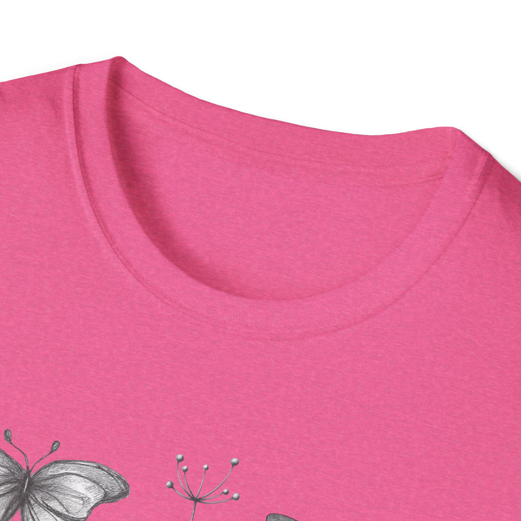 Butterfly Sketch Grid T-Shirt — Vintage Botanical Insect Tee