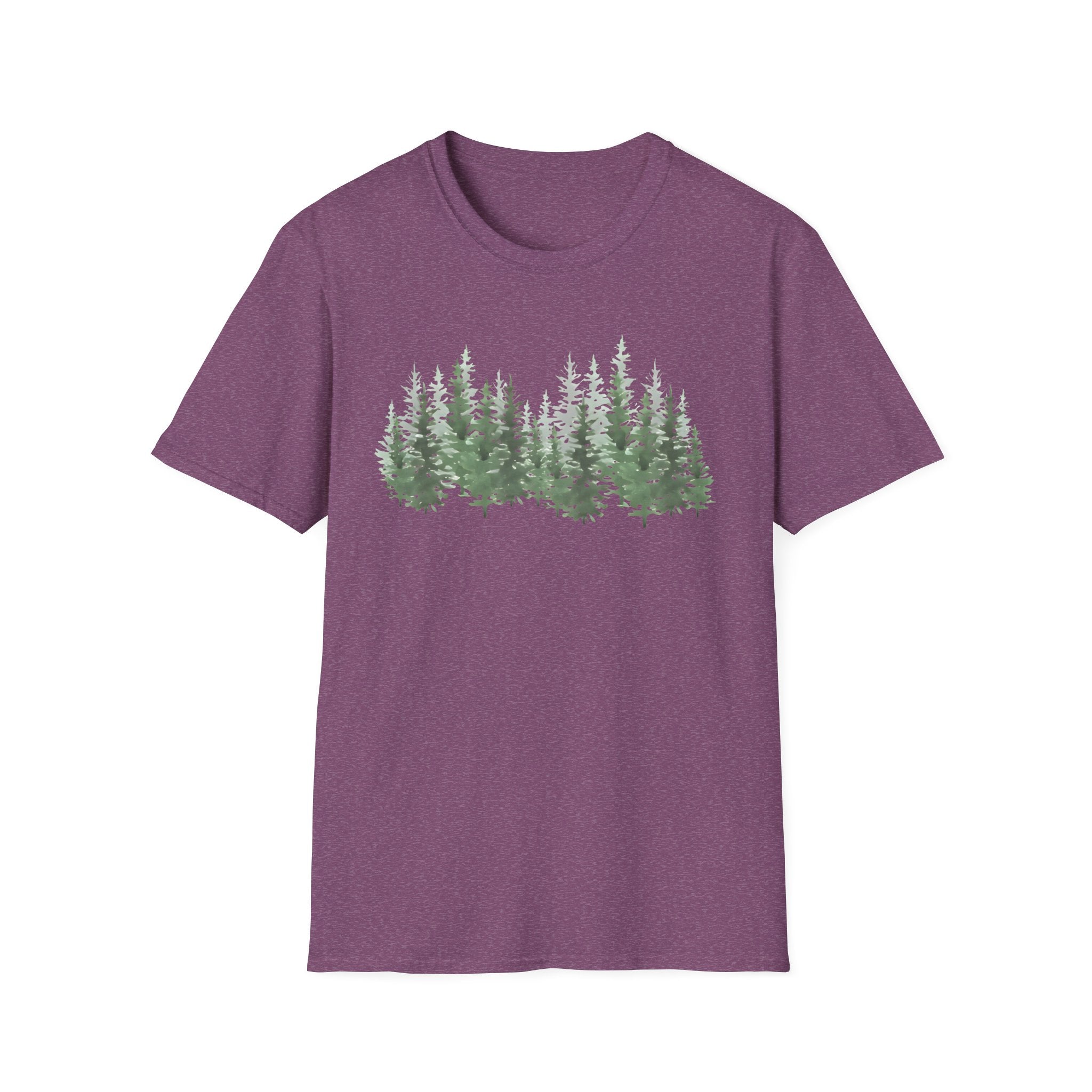 Forest Line T-Shirt — Minimal Evergreen Tree Graphic Tee