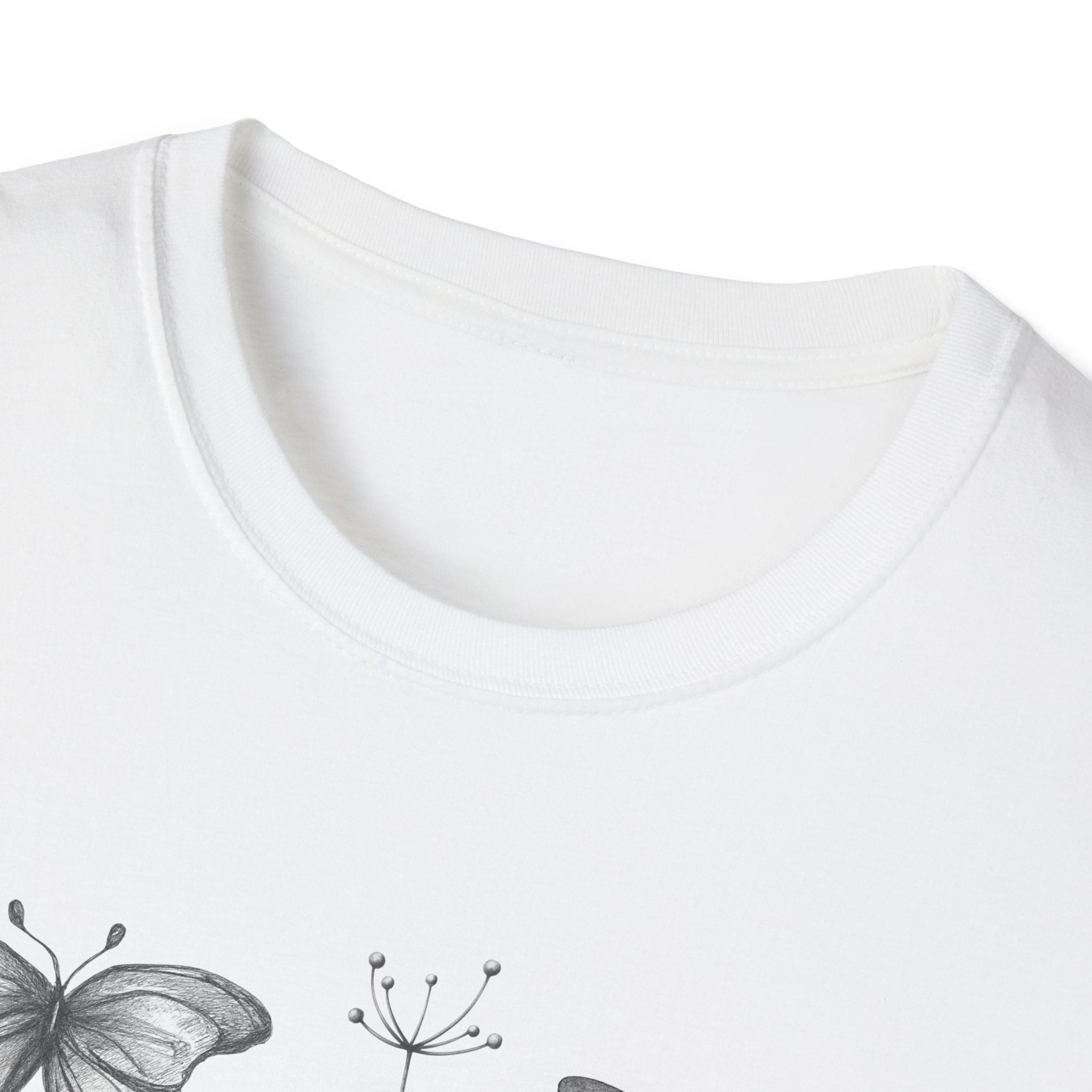 Butterfly Sketch Grid T-Shirt — Vintage Botanical Insect Tee