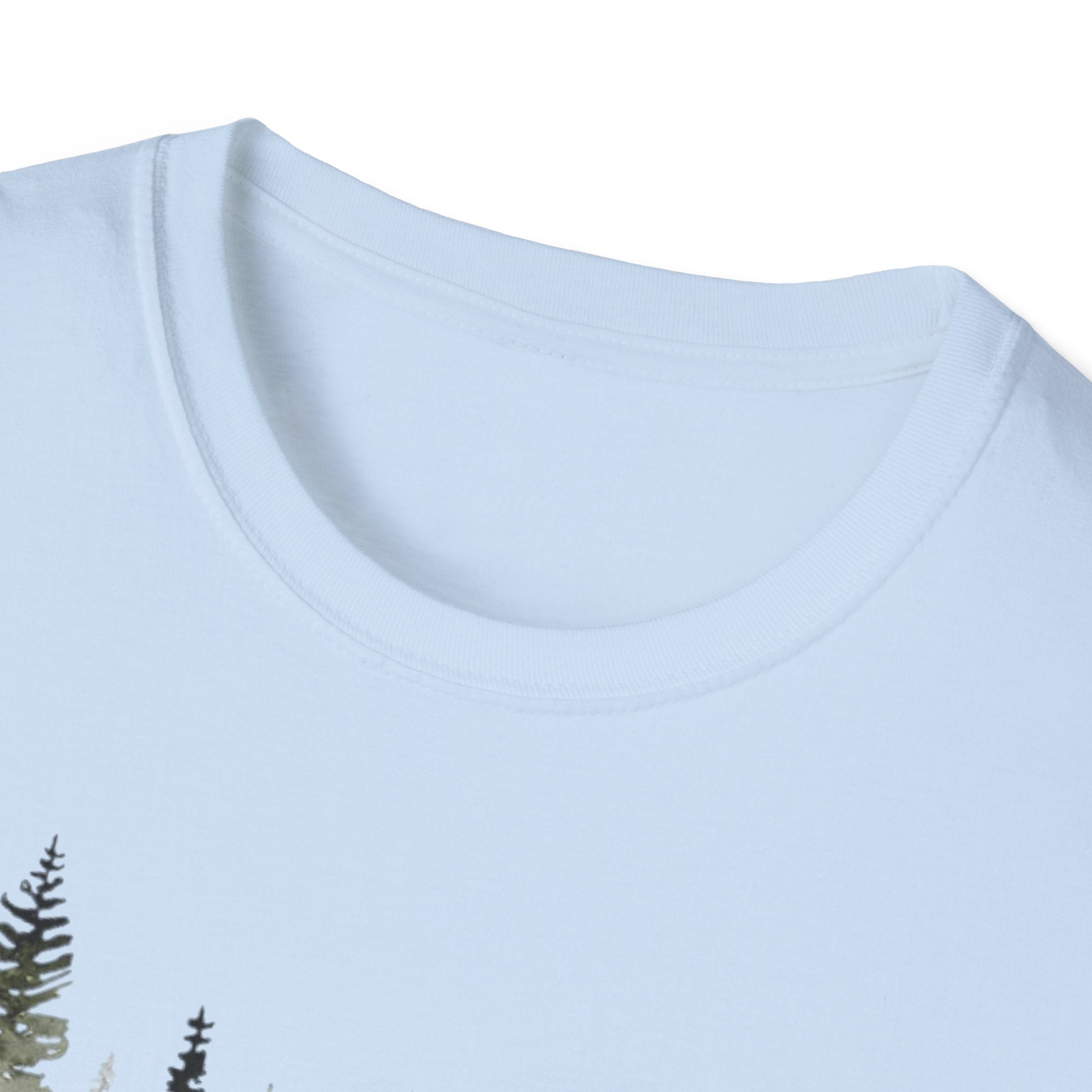 Forest Watercolor T-Shirt — Misty Pine Trees Nature Tee