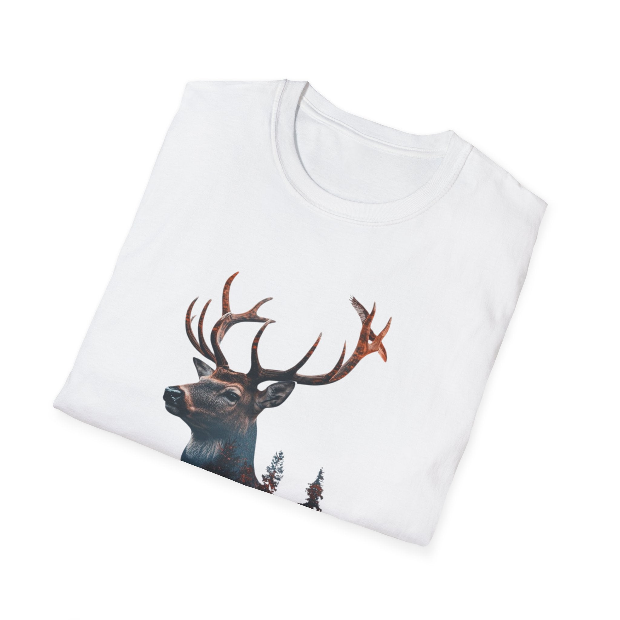 Wild Stag T-Shirt — Forest Double Exposure Deer Graphic Tee