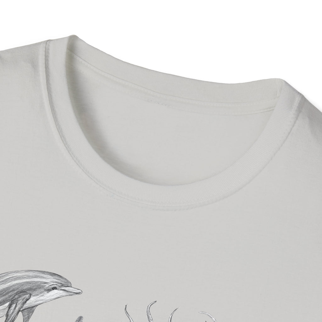 Ocean Wildlife T-Shirt — Monochrome Marine Life Design