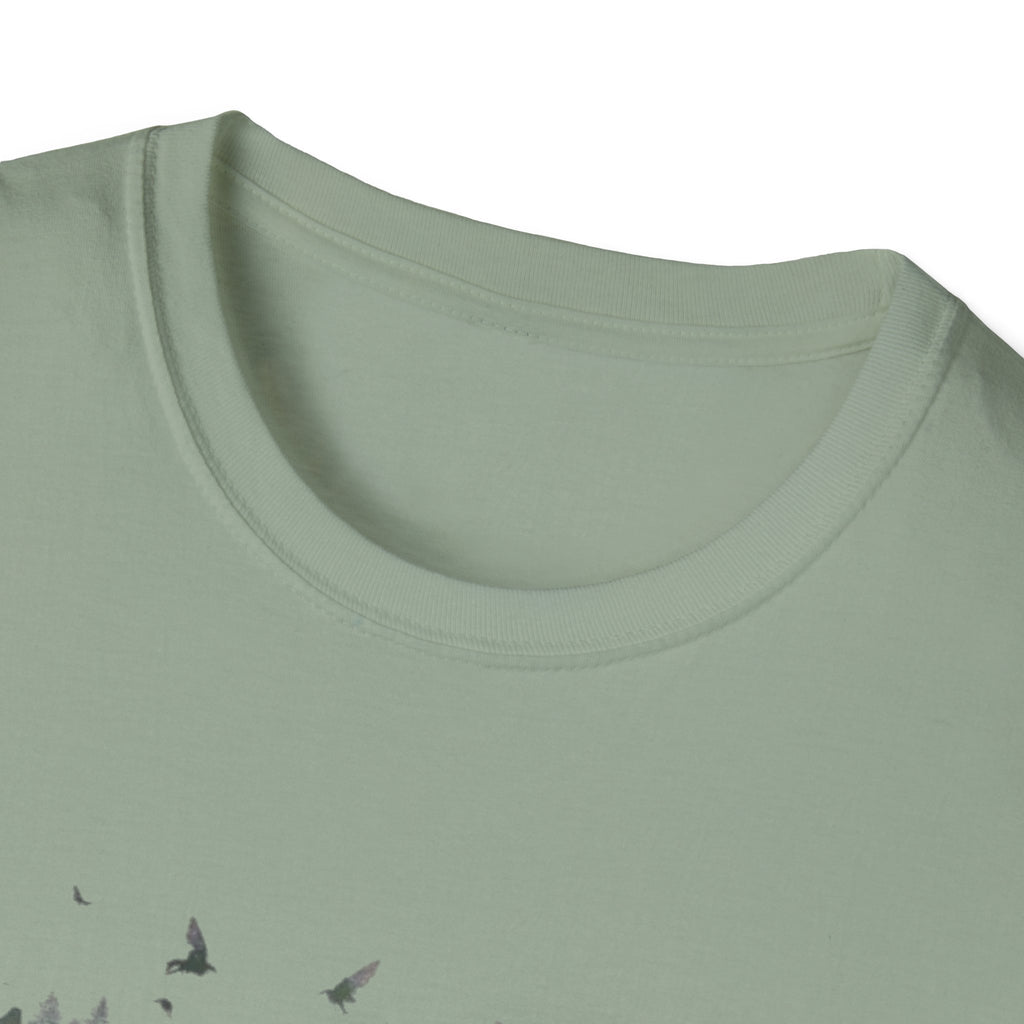 Moose Silhouette T-Shirt — Forest Double-Exposure Wildlife Tee