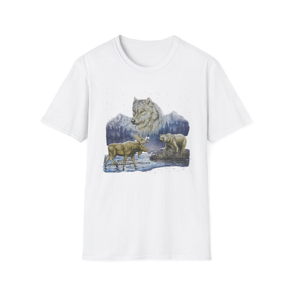 Wolf Trio Mountain T-Shirt — Wildlife Graphic Tee