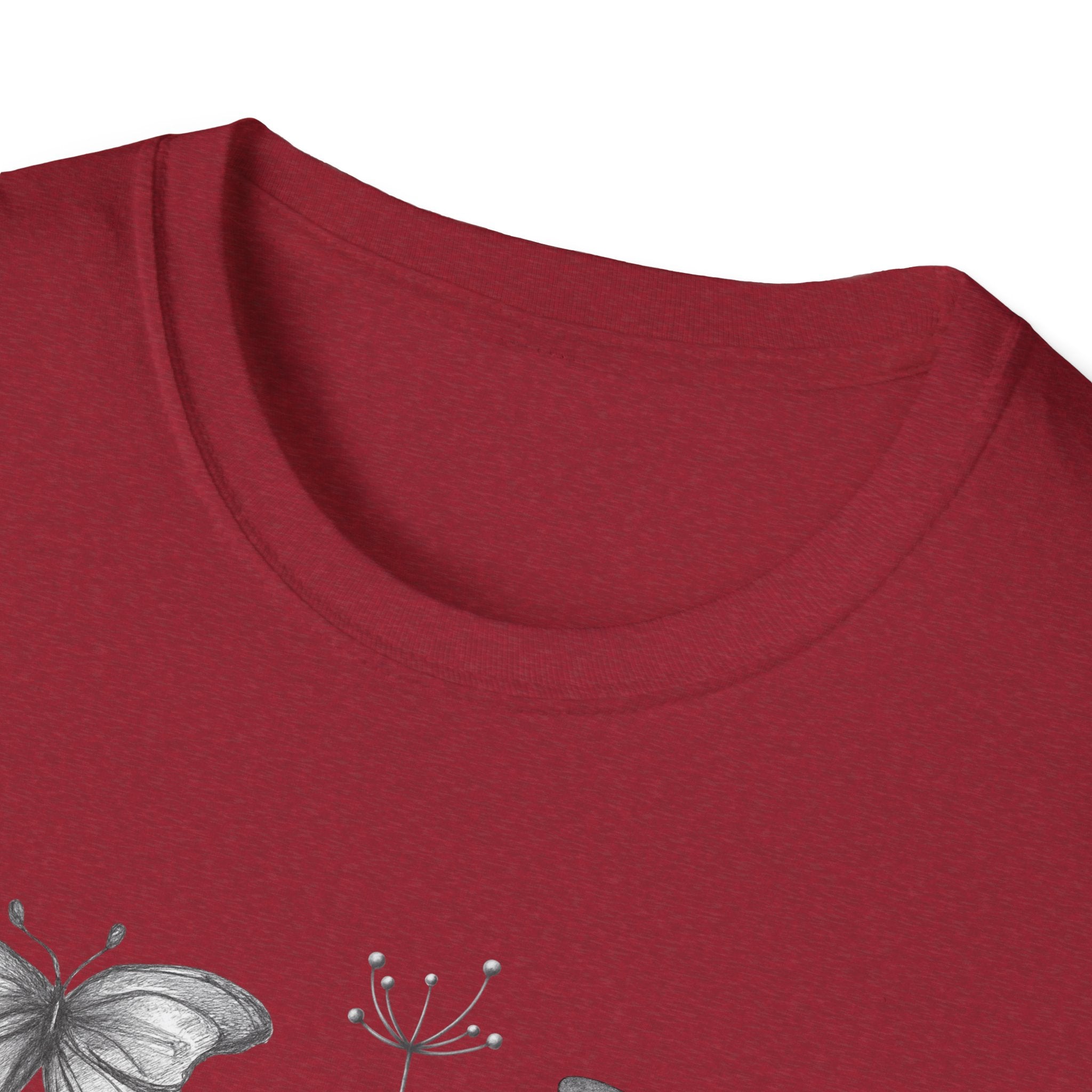 Butterfly Sketch Grid T-Shirt — Vintage Botanical Insect Tee