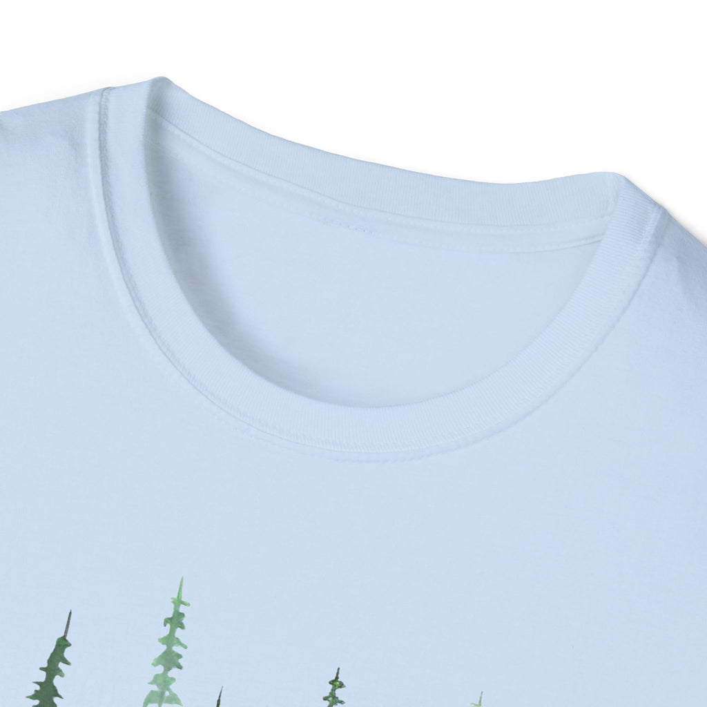 Forest Watercolor T-Shirt — Green Pine Tree Nature Tee
