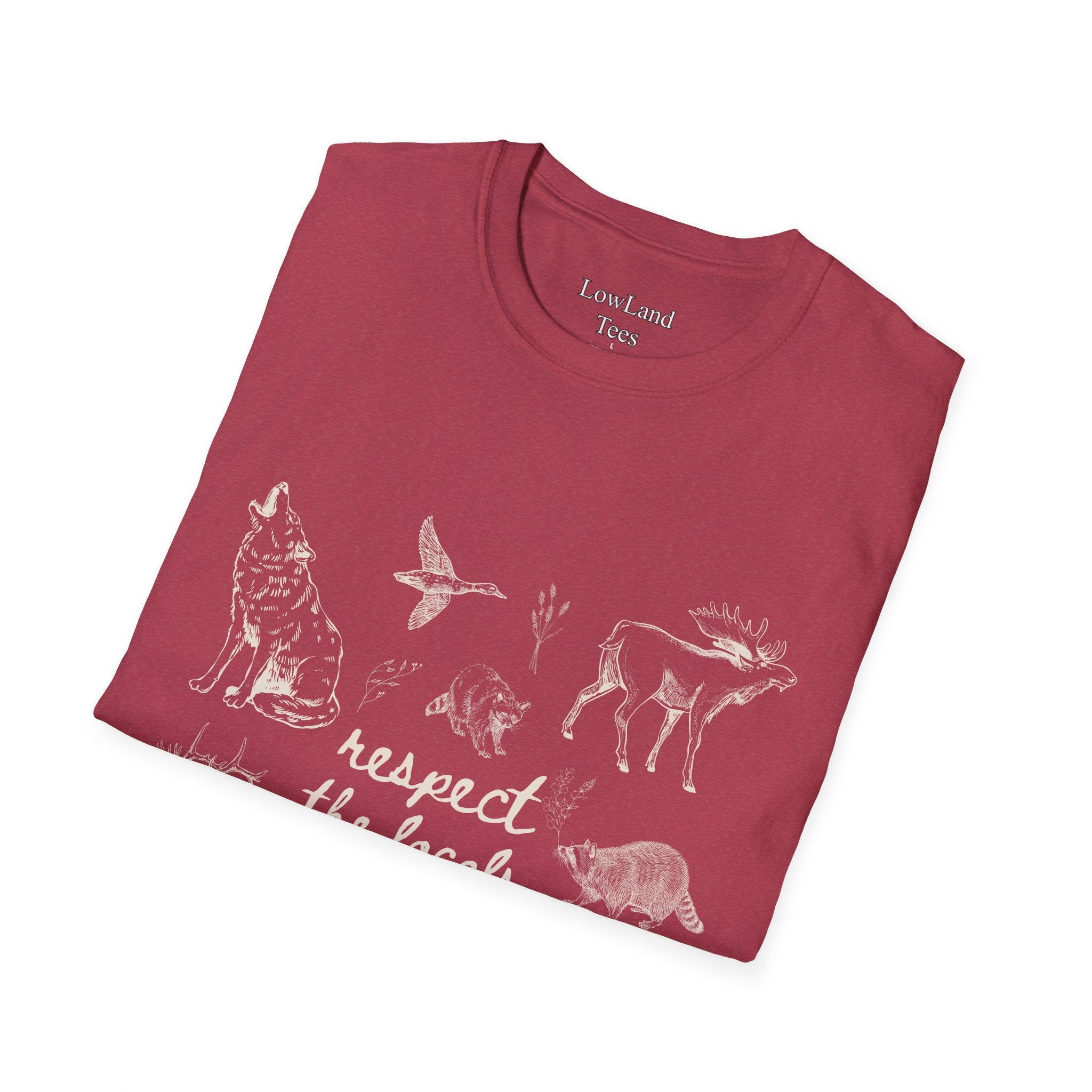 Respect the Locals T-Shirt — Wildlife Sketch Nature Tee