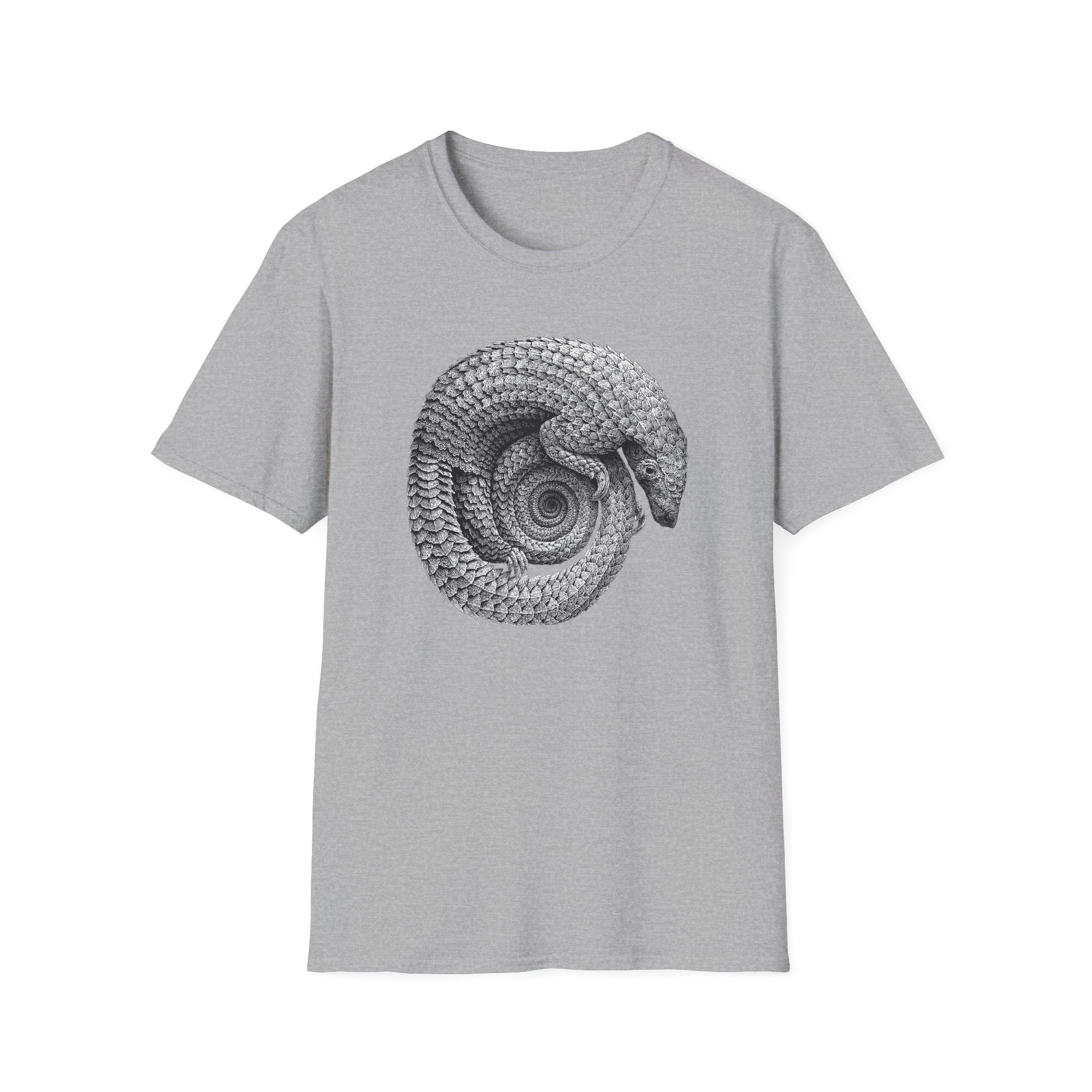 Armadillo Spiral Graphic T-Shirt — Vintage Nature Illustration Tee