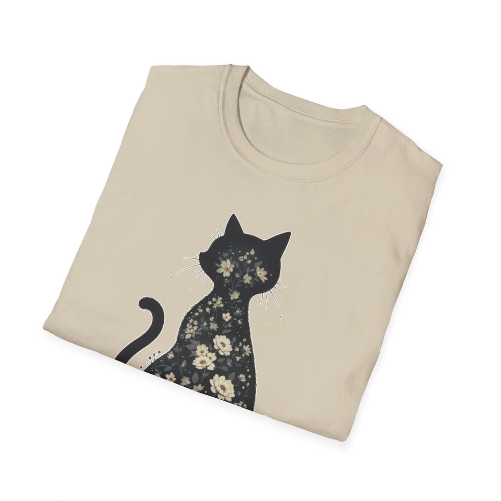 Floral Silhouette Cat T-Shirt