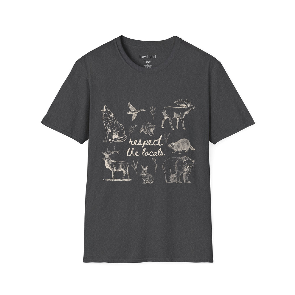 Respect the Locals T-Shirt — Wildlife Sketch Nature Tee