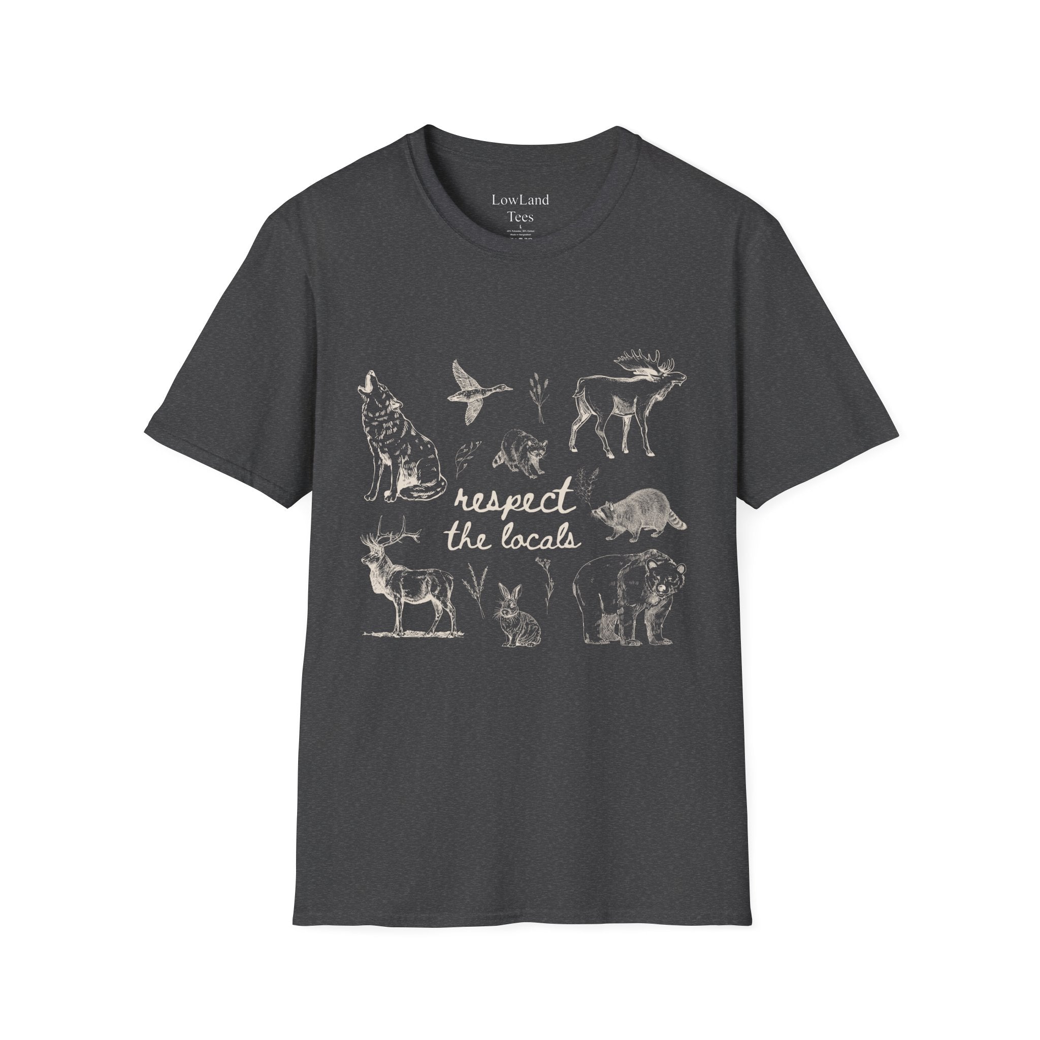 Respect the Locals T-Shirt — Wildlife Sketch Nature Tee