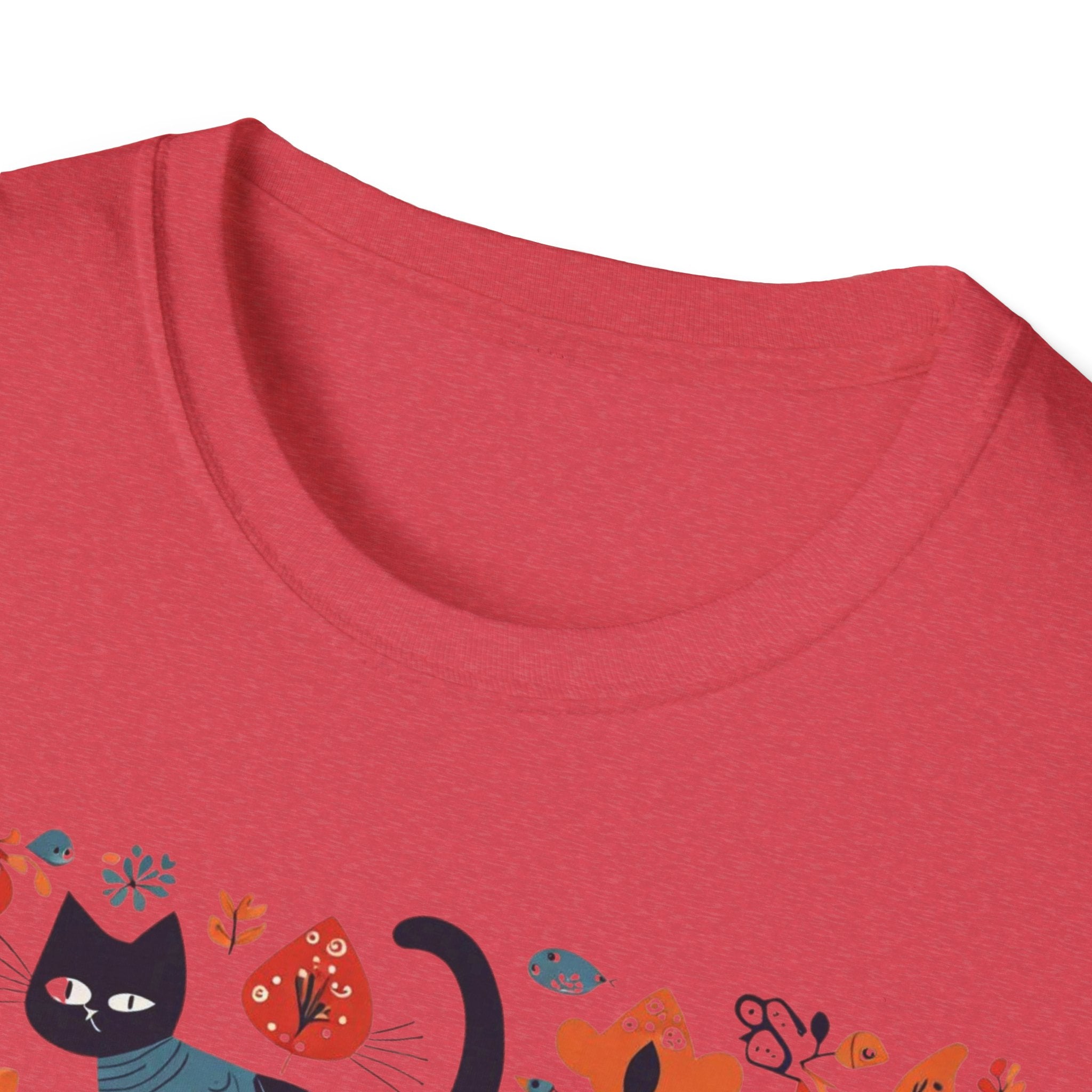 Cats & Flowers T-Shirt — Whimsical Folk Art Cat Graphic Tee