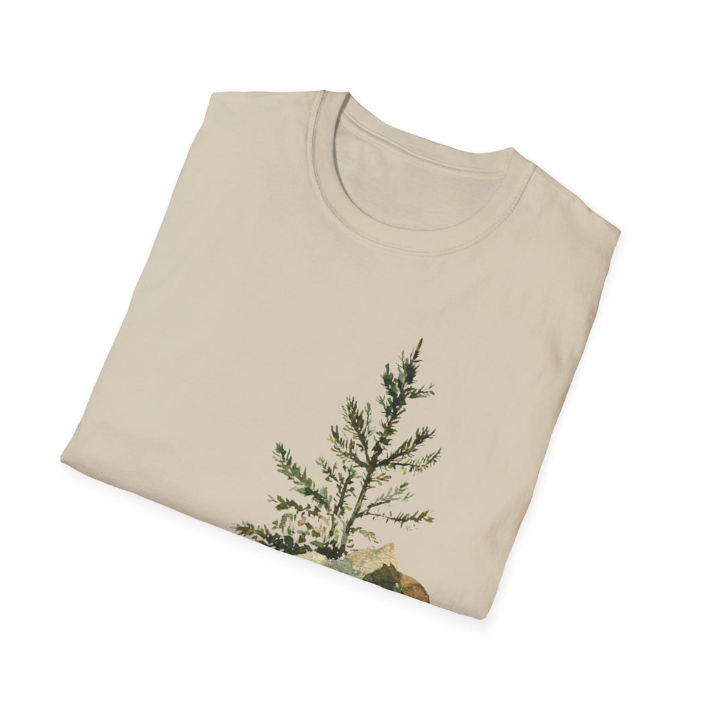 Nature Mountain T-Shirt — Watercolor Pine Tree Landscape