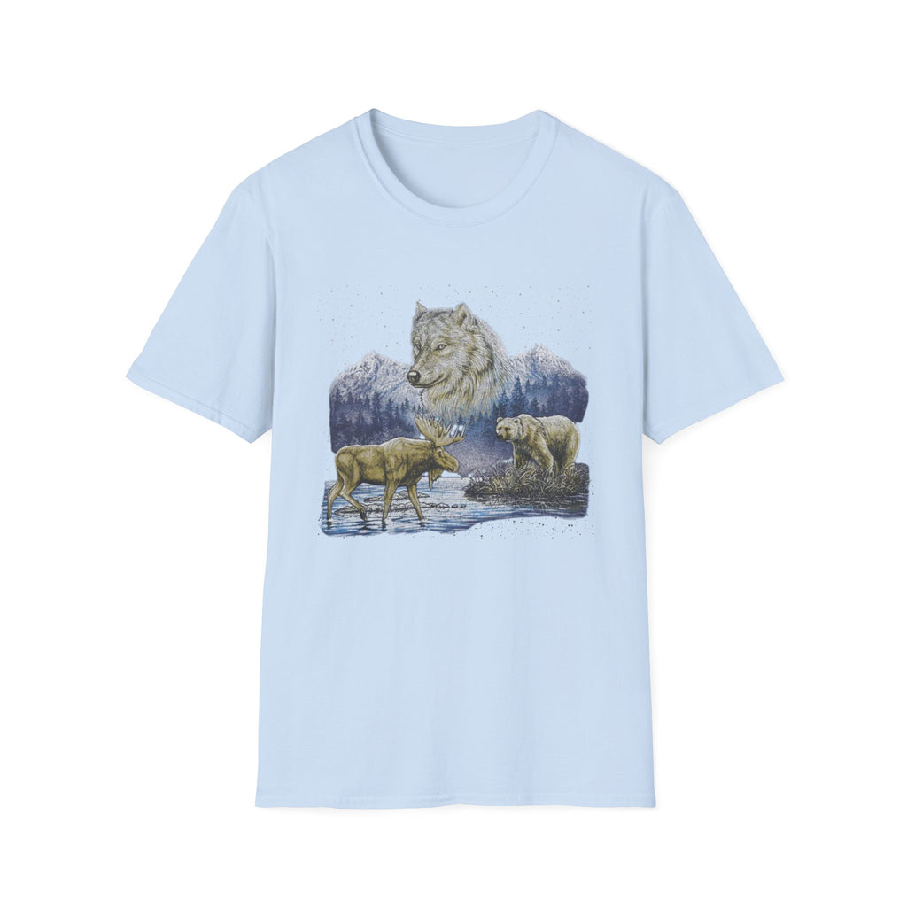 Wolf Trio Mountain T-Shirt — Wildlife Graphic Tee