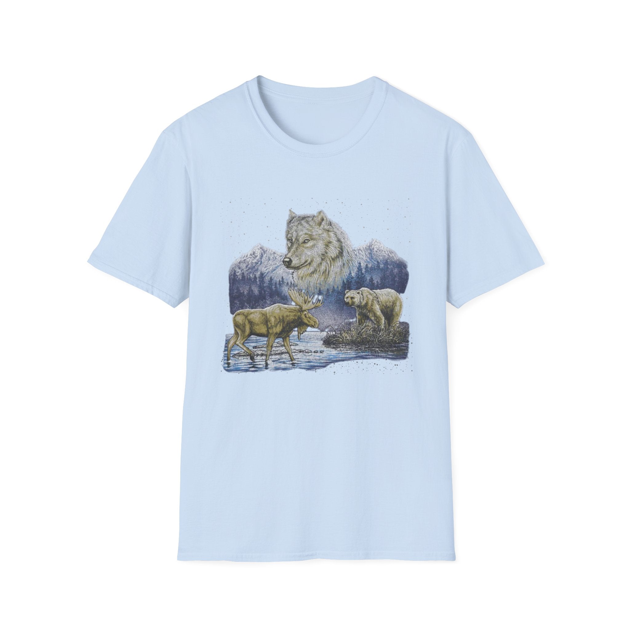 Wolf Trio Mountain T-Shirt — Wildlife Graphic Tee