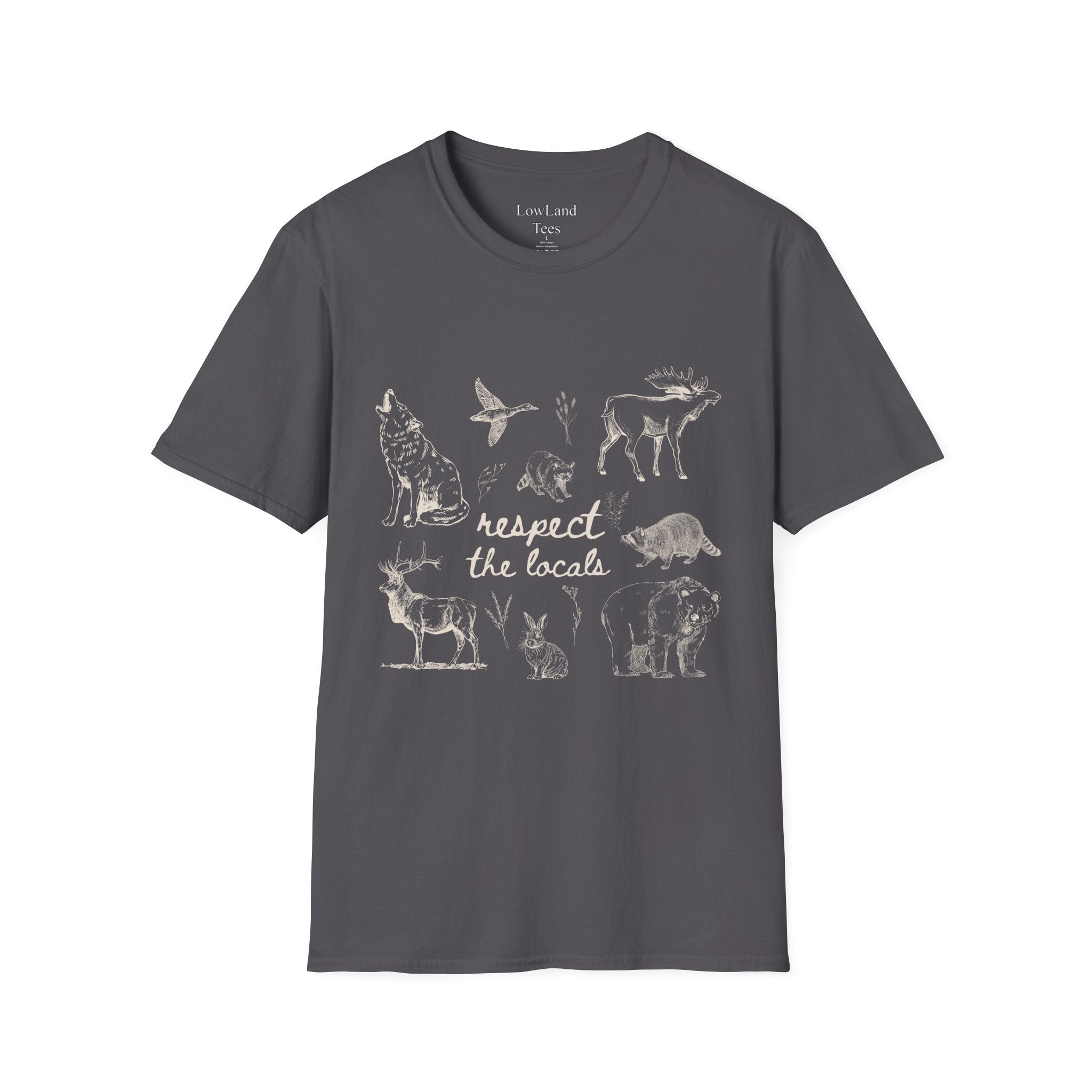 Respect the Locals T-Shirt — Wildlife Sketch Nature Tee